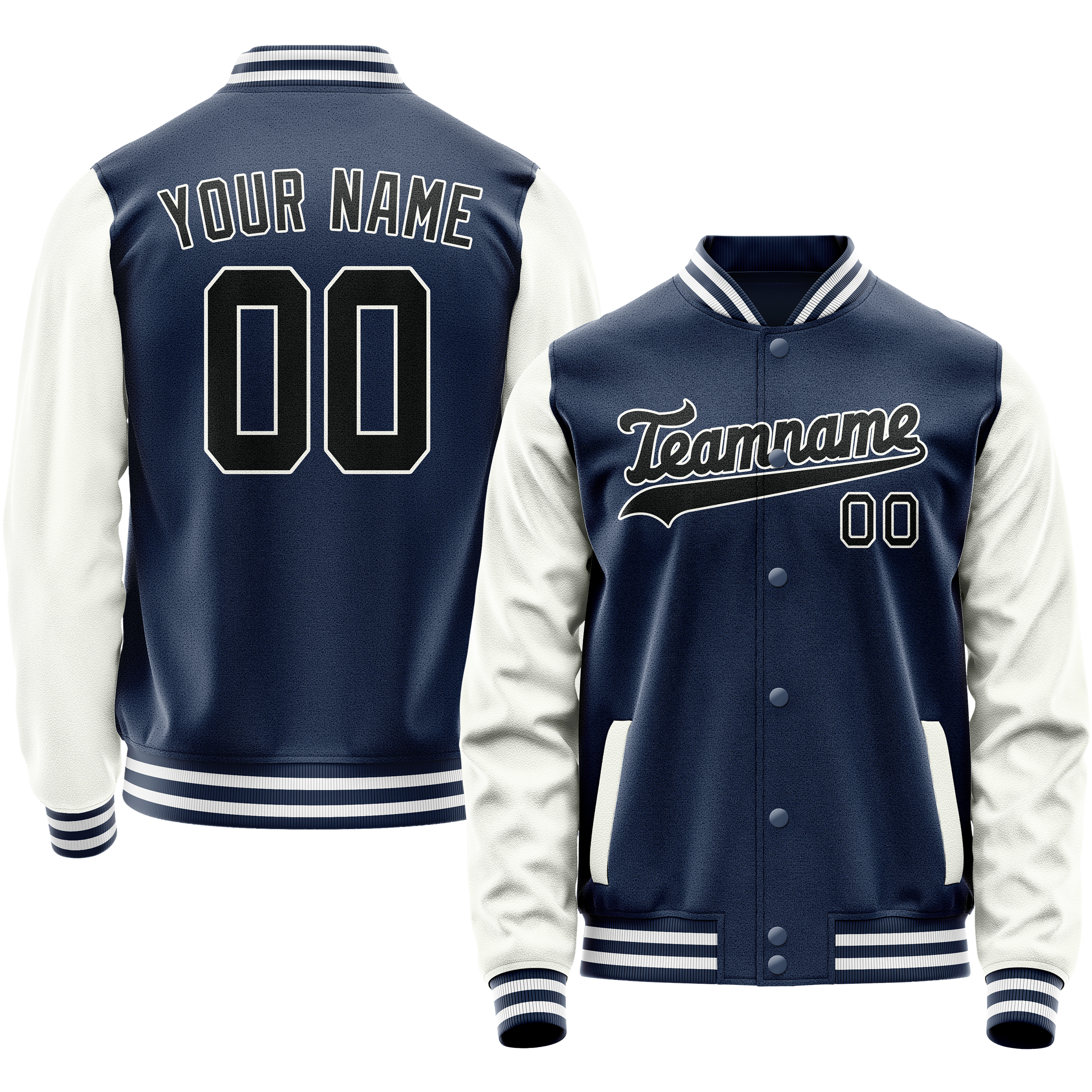 Custom Royal White Solid Color Varsity Letterman Jacket JA02240617XF542
