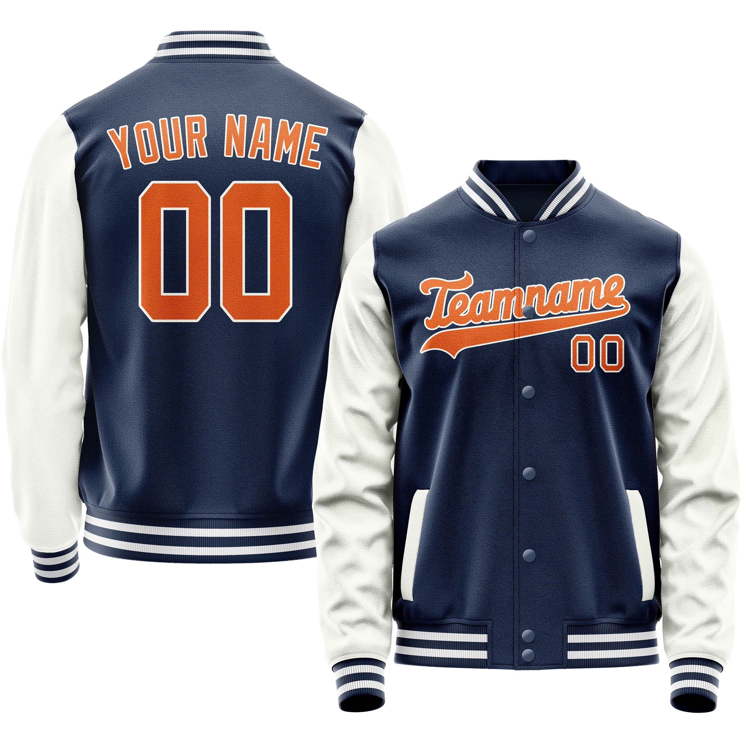 Custom Royal White Solid Color Varsity Letterman Jacket JA02240617XF559
