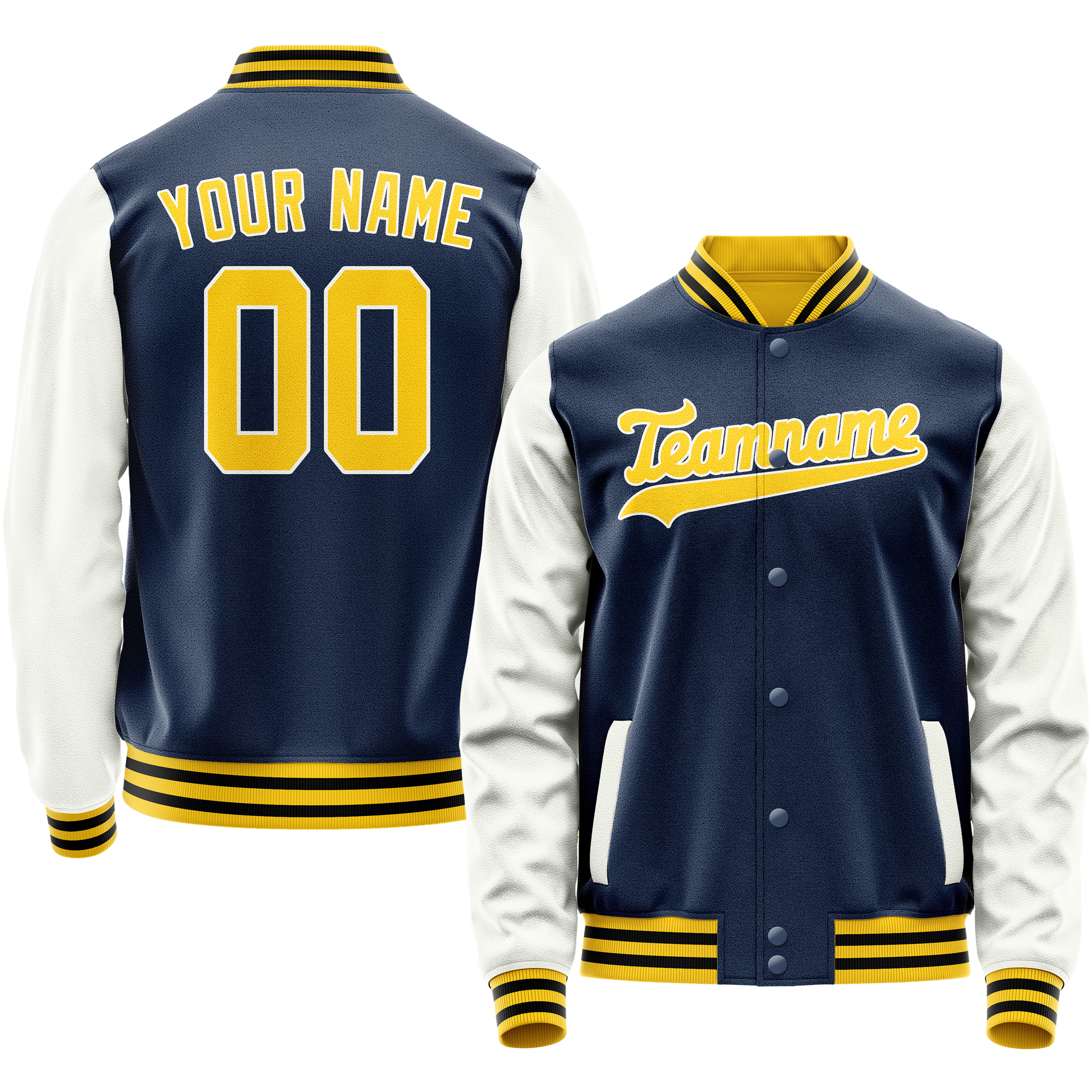 Custom Royal White Solid Color Varsity Letterman Jacket JA02240617XF567