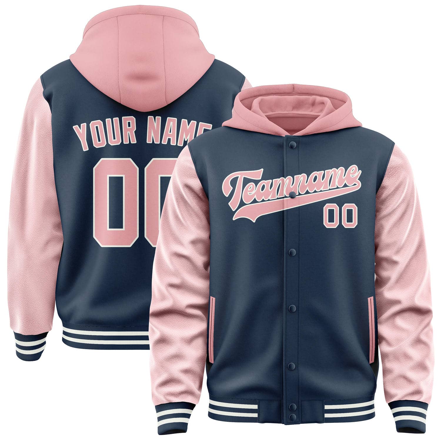 Custom Blue Light Pink Jacket