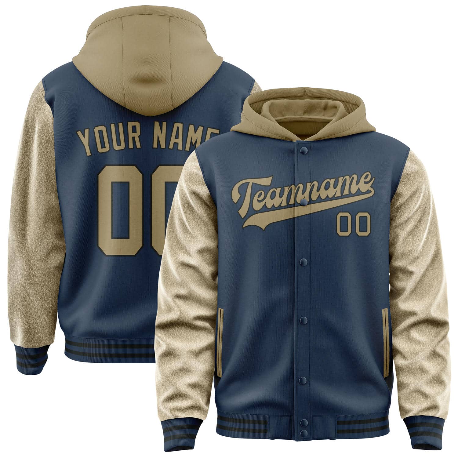 Custom Blue Light Khaki Jacket