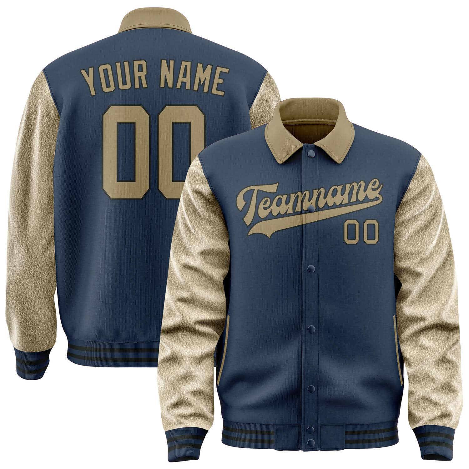 Custom Blue Light Khaki Jacket