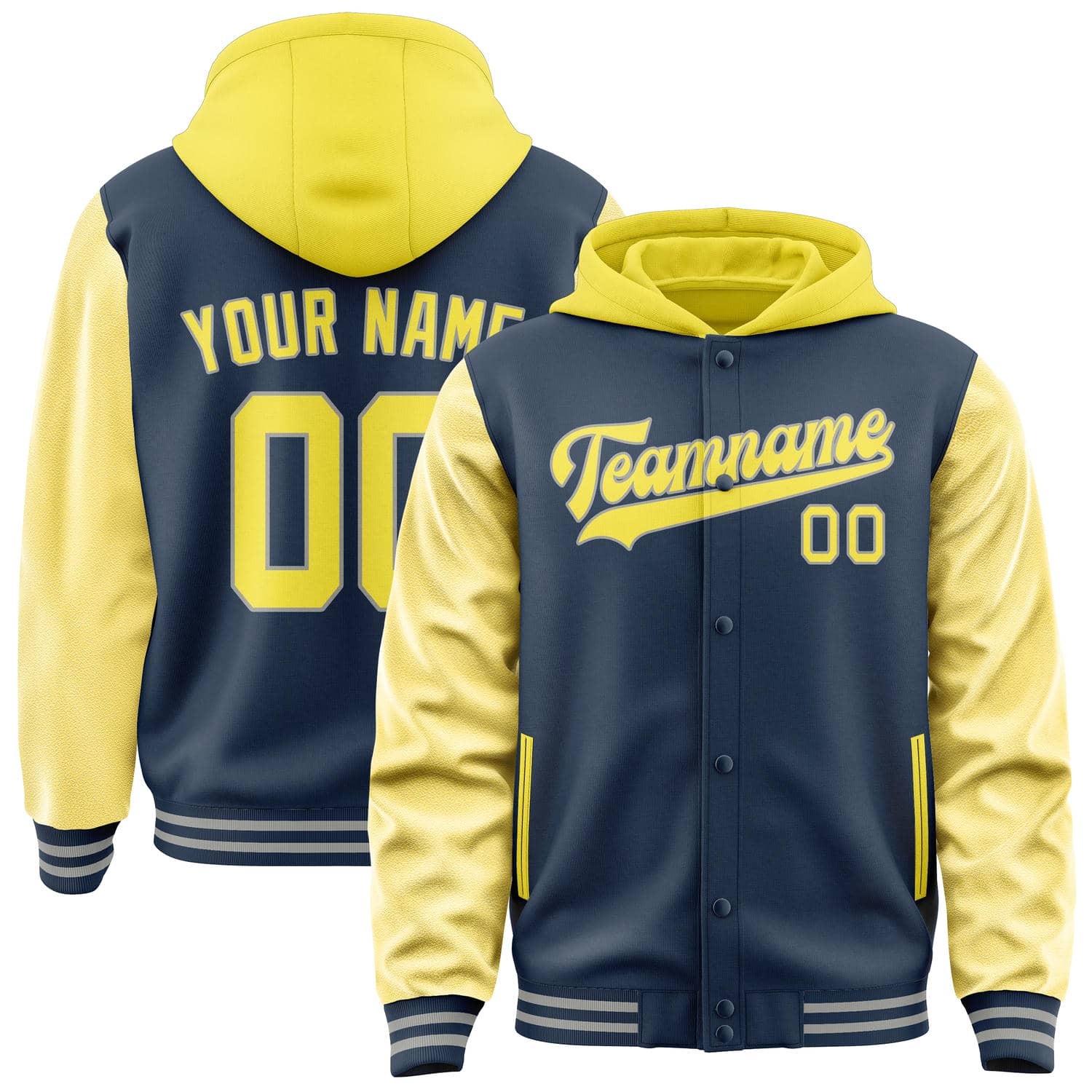 Custom Blue Light Yellow Jacket