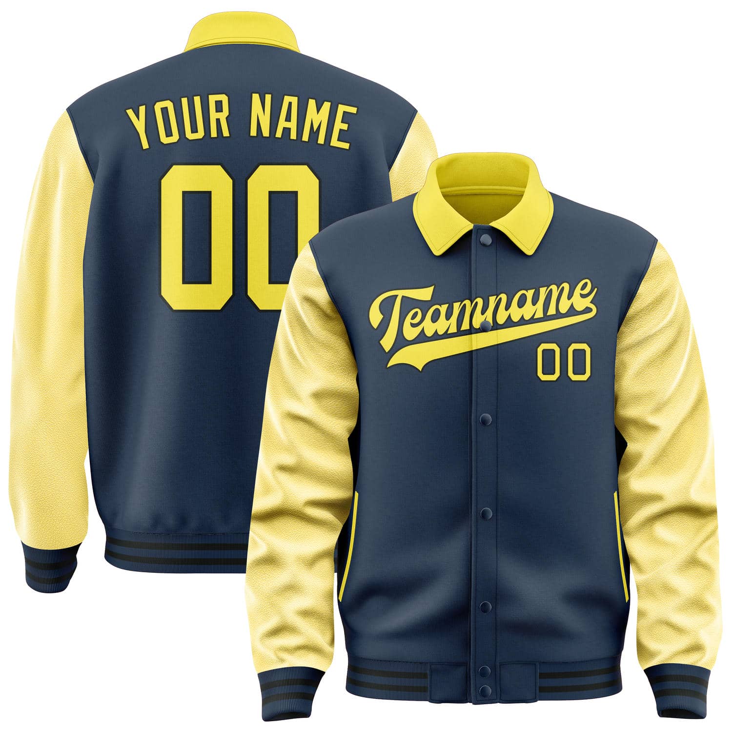 Custom Blue Light Yellow Jacket