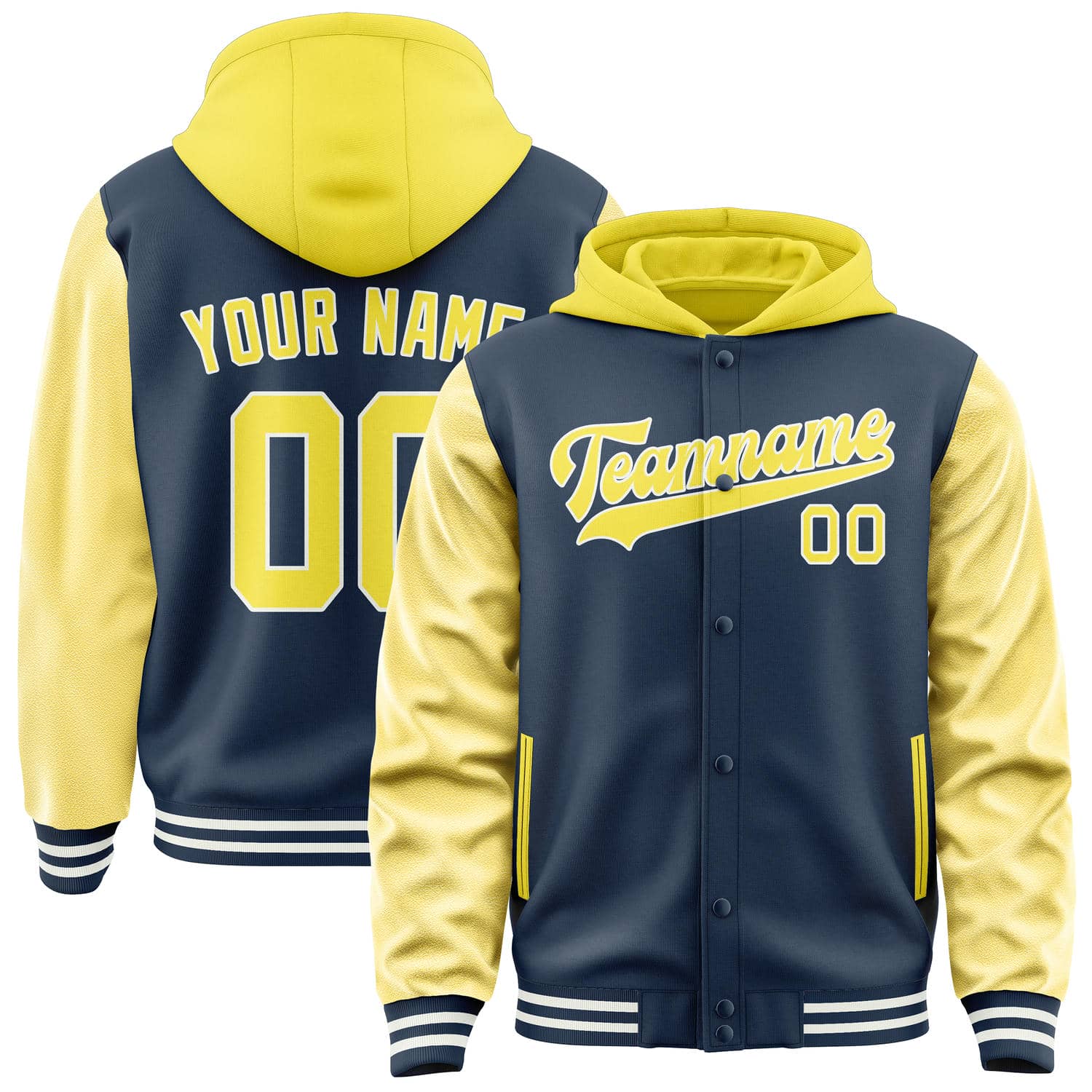 Custom Blue Light Yellow Jacket