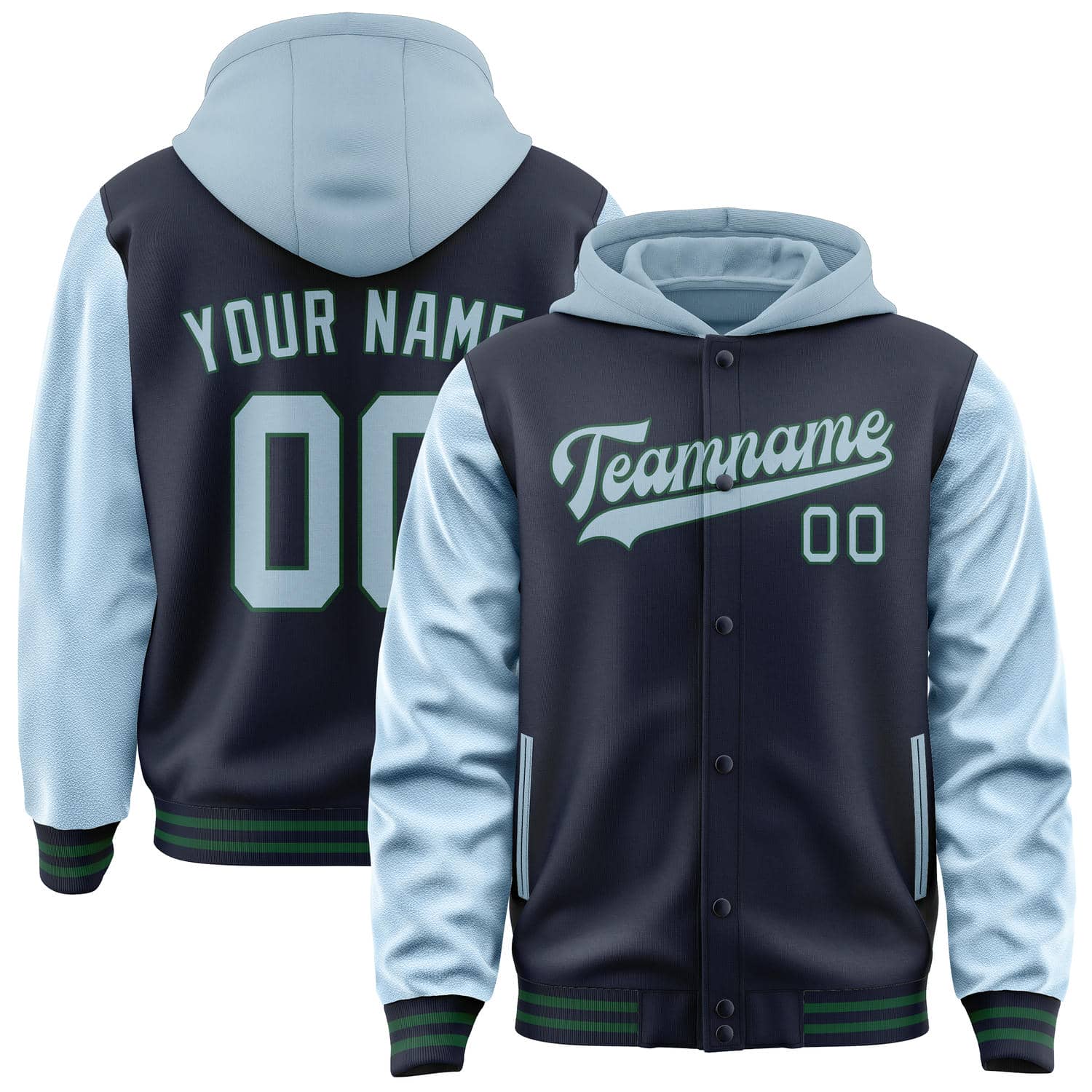 Custom Navy Light Blue Jacket