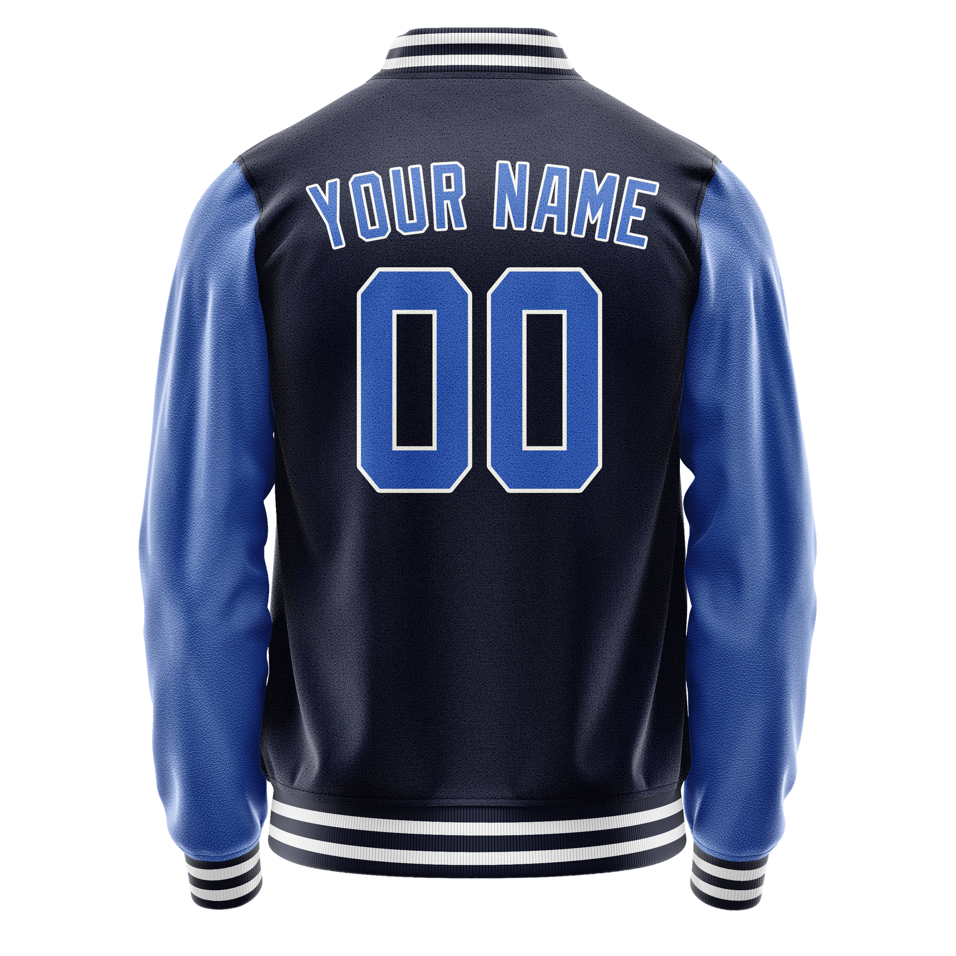 Custom Navy Royal Solid Color Varsity Letterman Jacket JA02240617KZ274