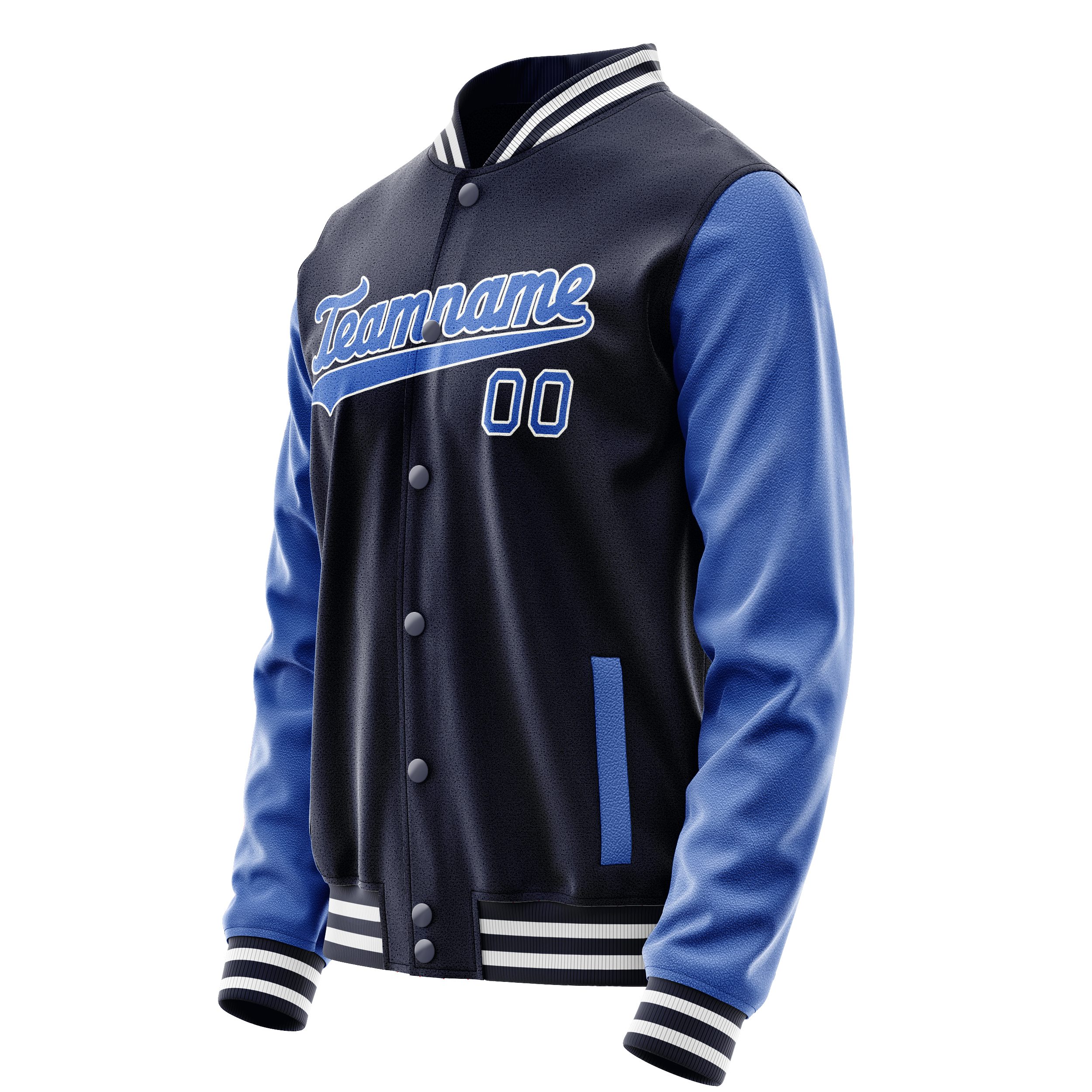 Custom Navy Royal Solid Color Varsity Letterman Jacket JA02240617KZ274