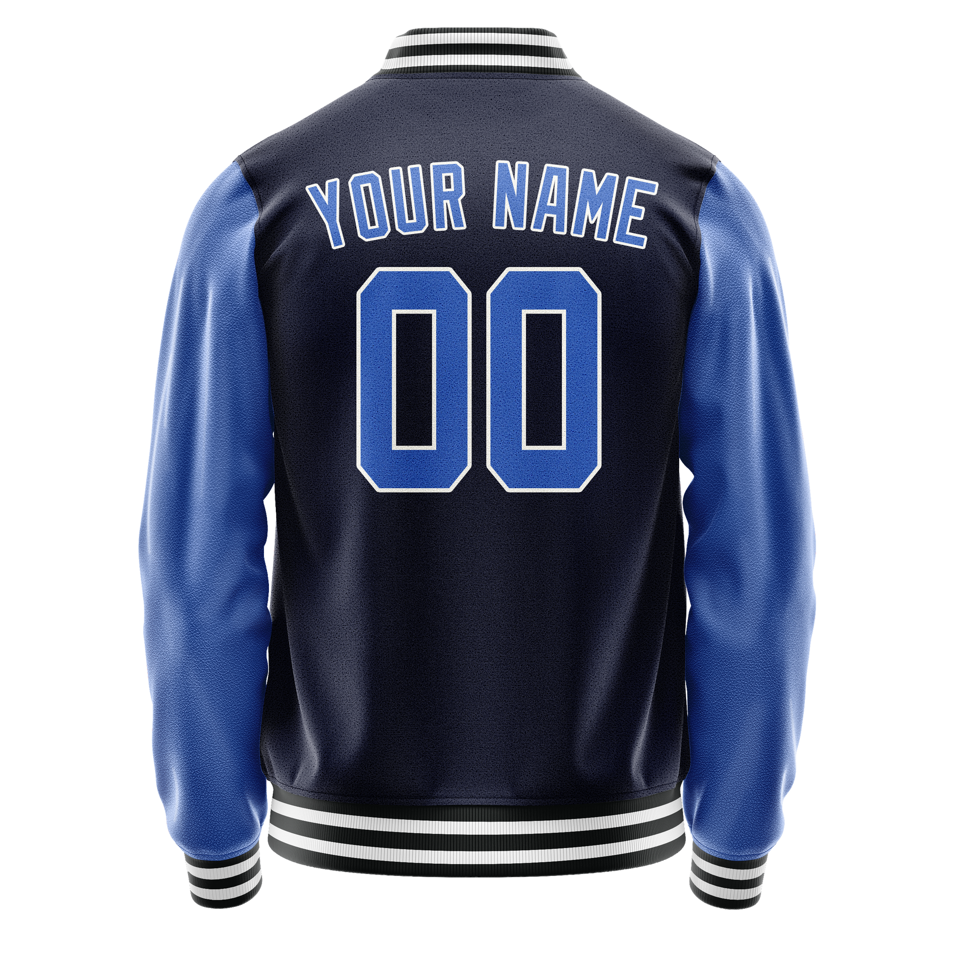 Custom Navy Royal Solid Color Varsity Letterman Jacket JA02240617KZ276