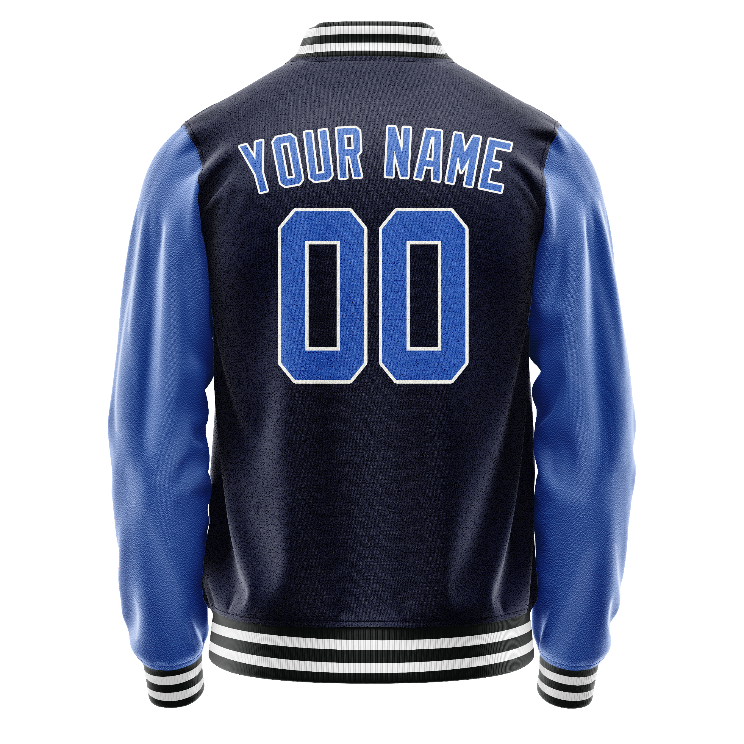 Custom Navy Royal Solid Color Varsity Letterman Jacket JA02240617KZ276