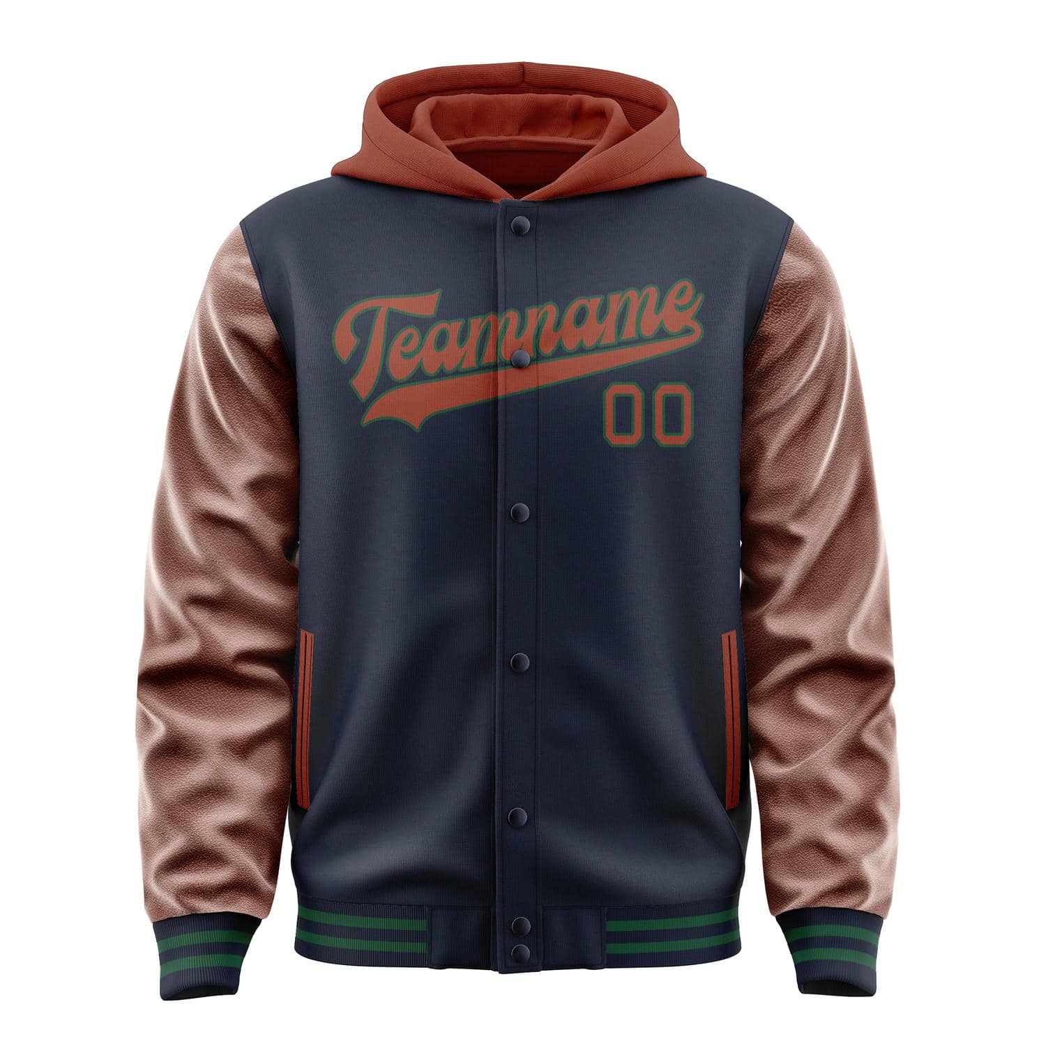 Custom Navy Coral Red Jacket