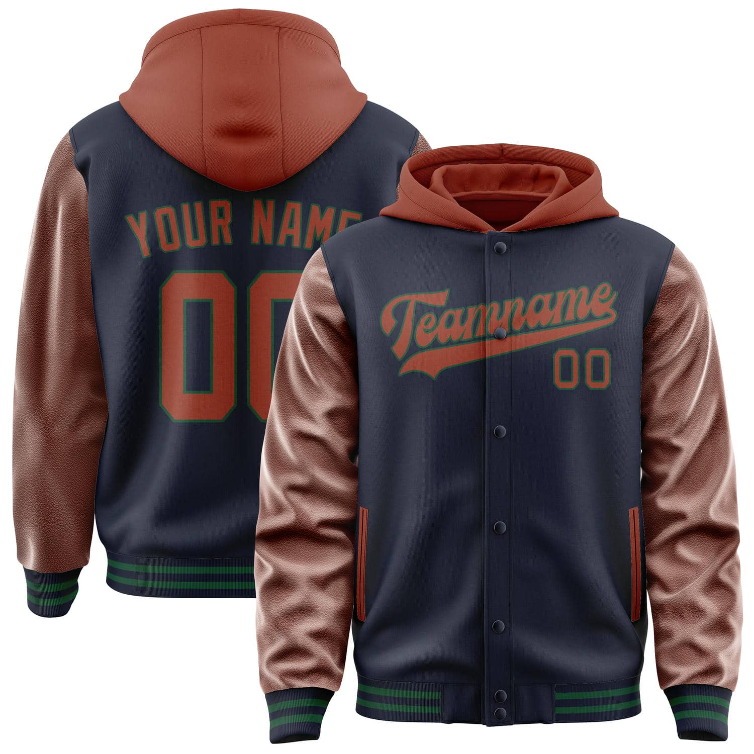 Custom Navy Coral Red Jacket