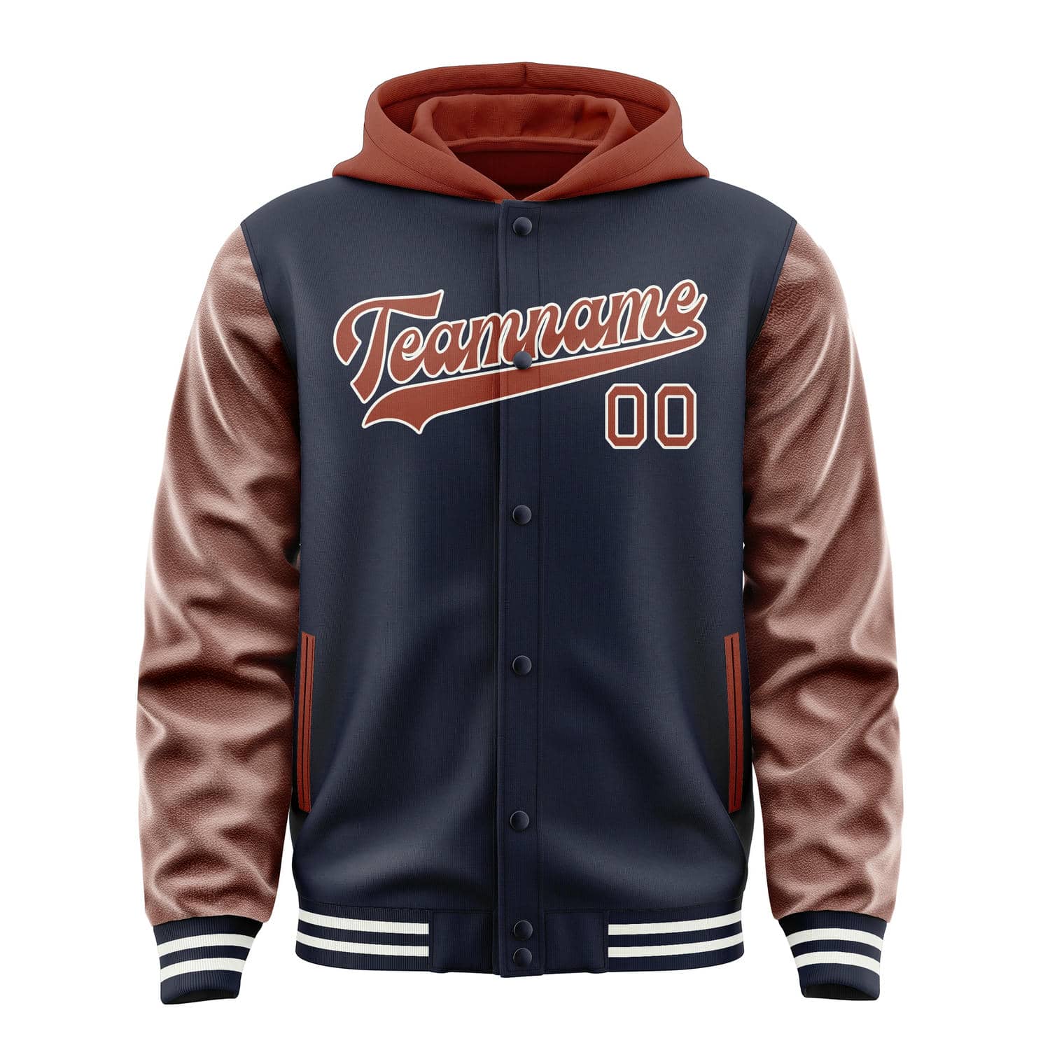 Custom Navy Coral Red Jacket