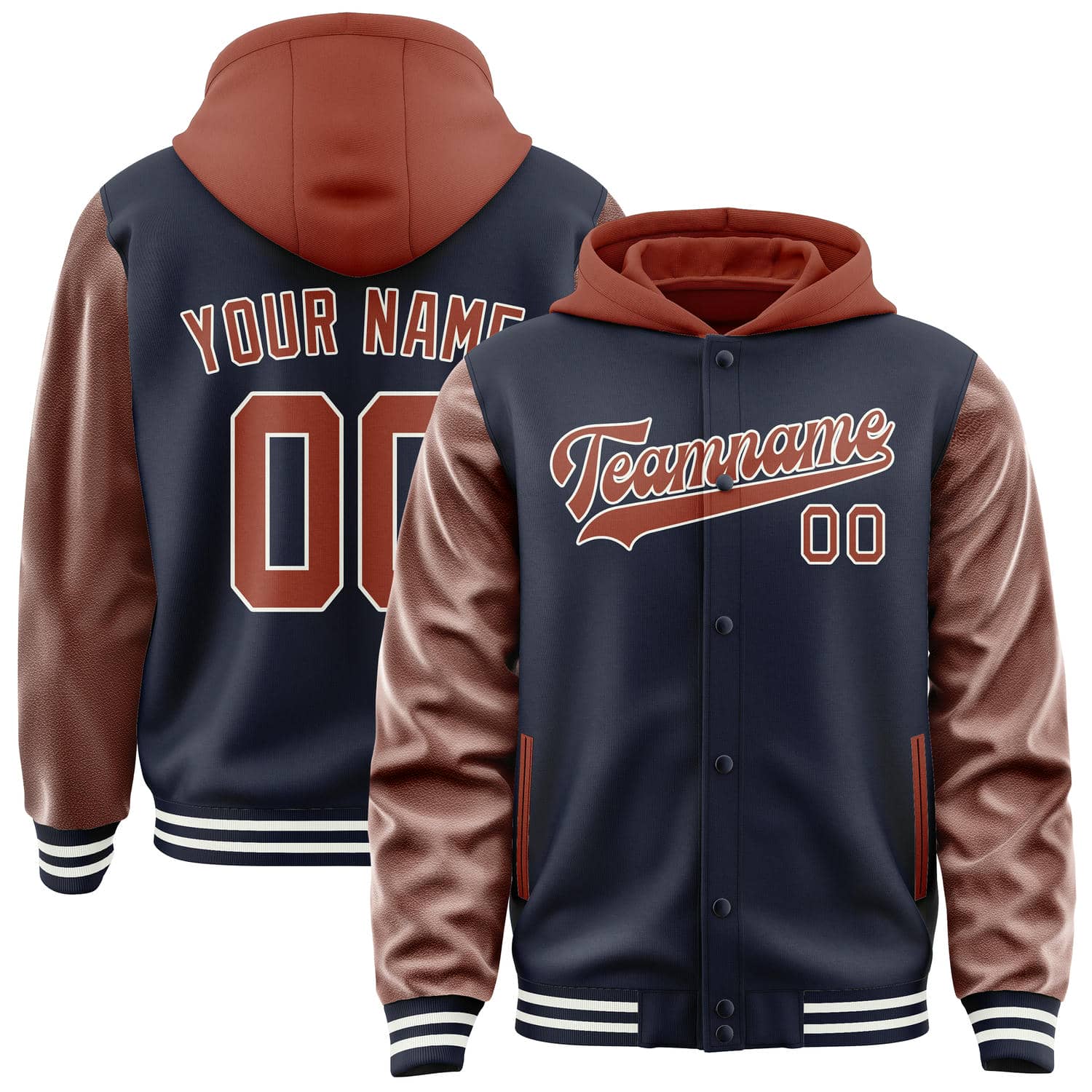 Custom Navy Coral Red Jacket