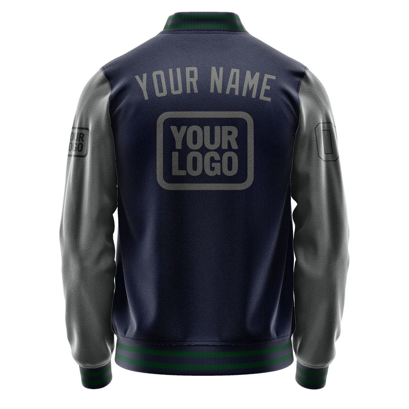 Custom Navy Dark Grey Jacket JA111120110517202017