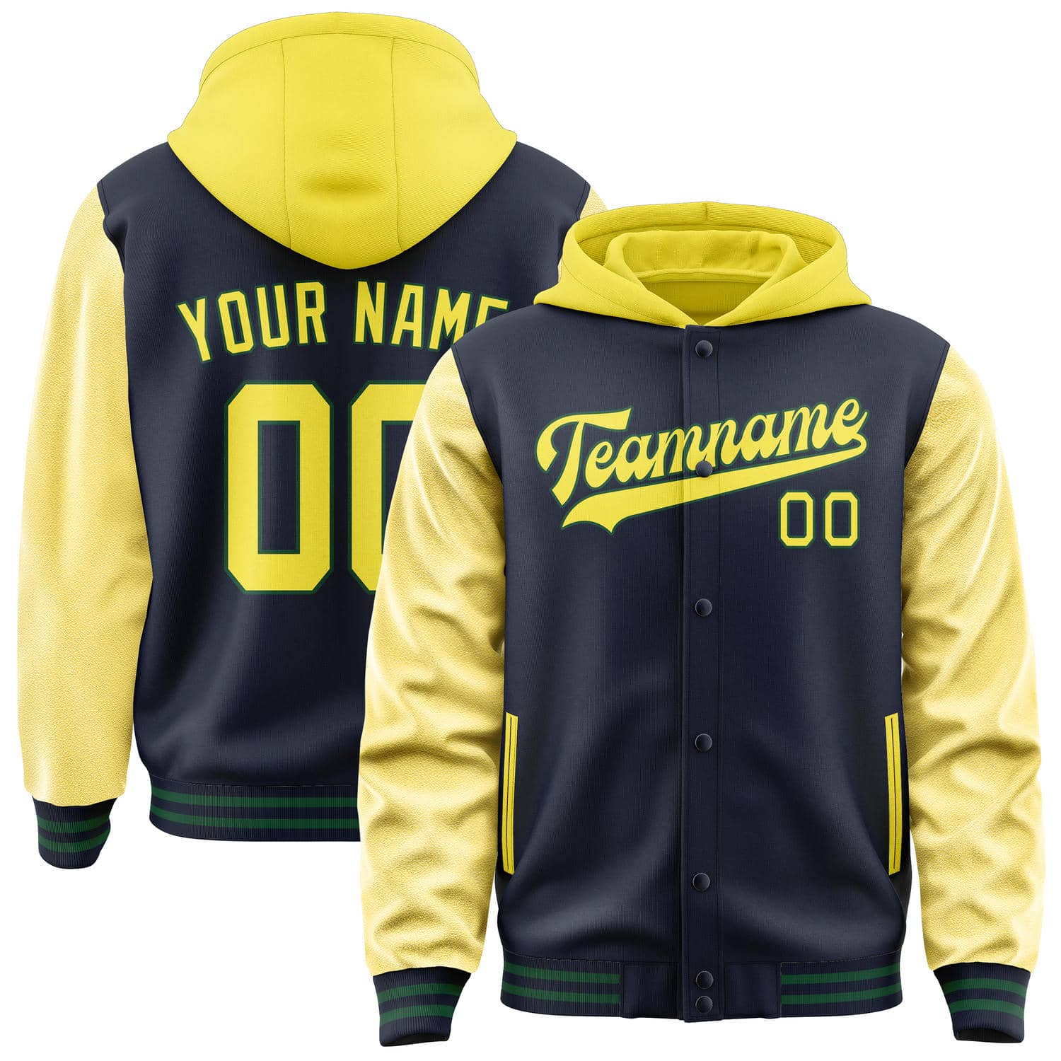 Custom Navy Light Yellow Jacket