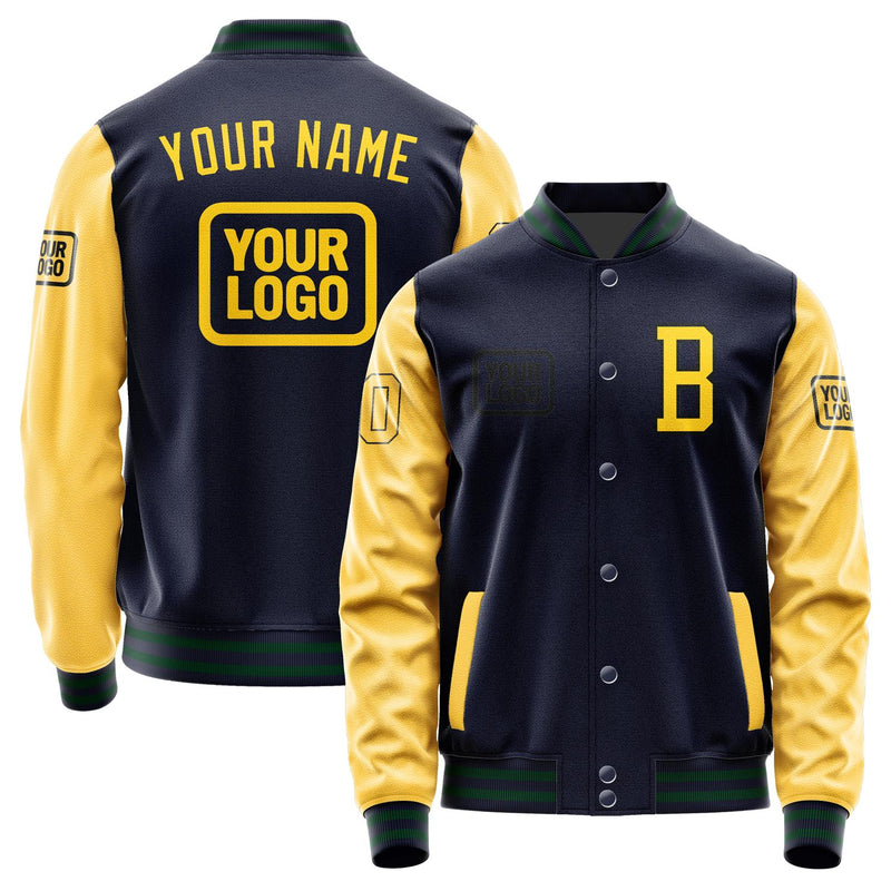 Custom Navy Gold Jacket JA111130110517303017