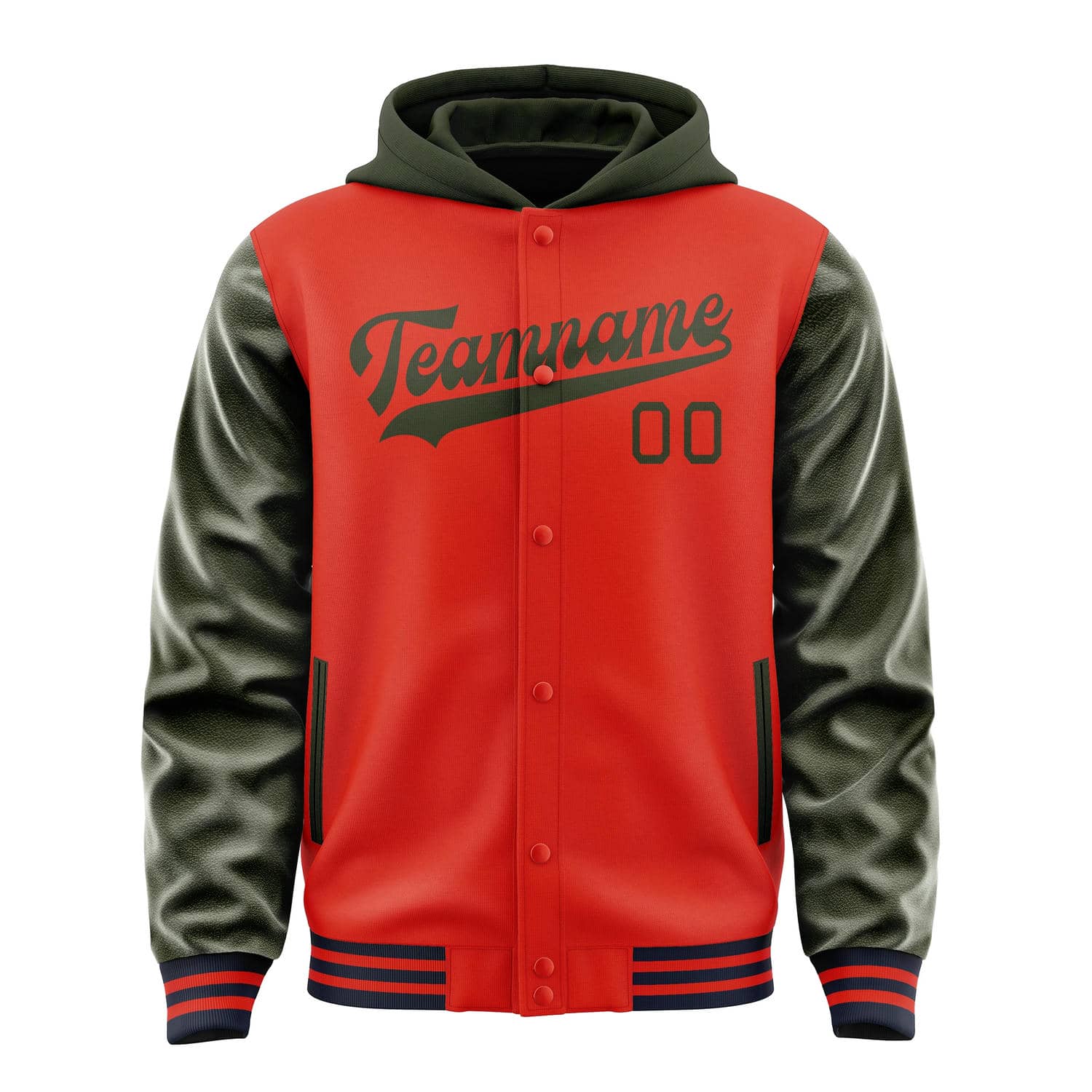 Custom Orange Red Olive Jacket