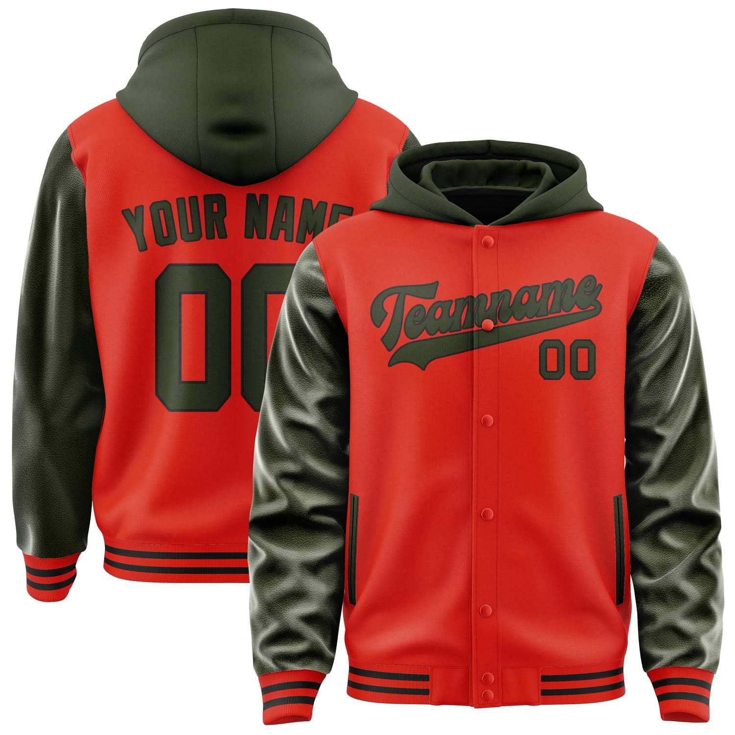 Custom Orange Red Olive Jacket