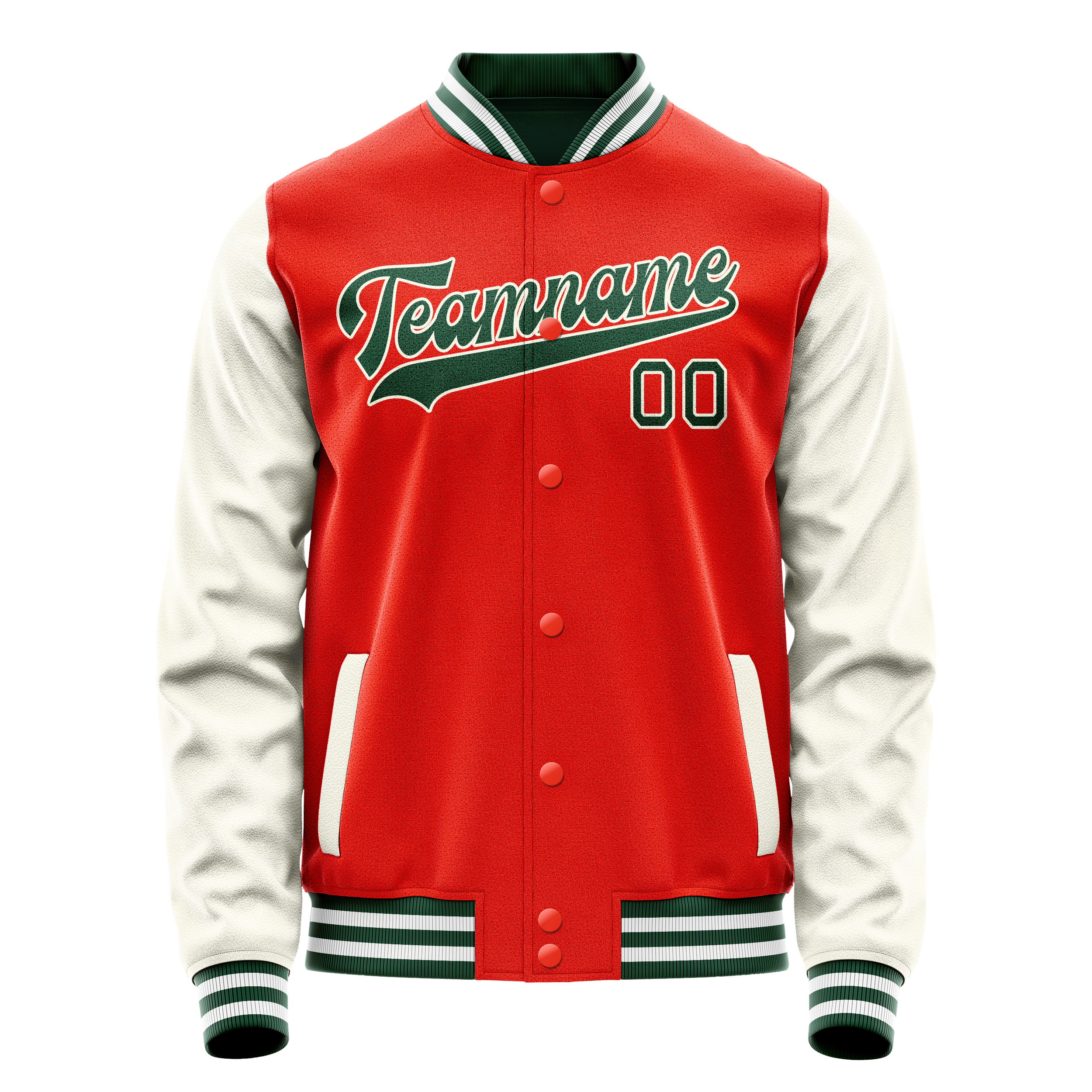 Custom Orange Cream Solid Color Varsity Letterman Jacket JA02240617XE333