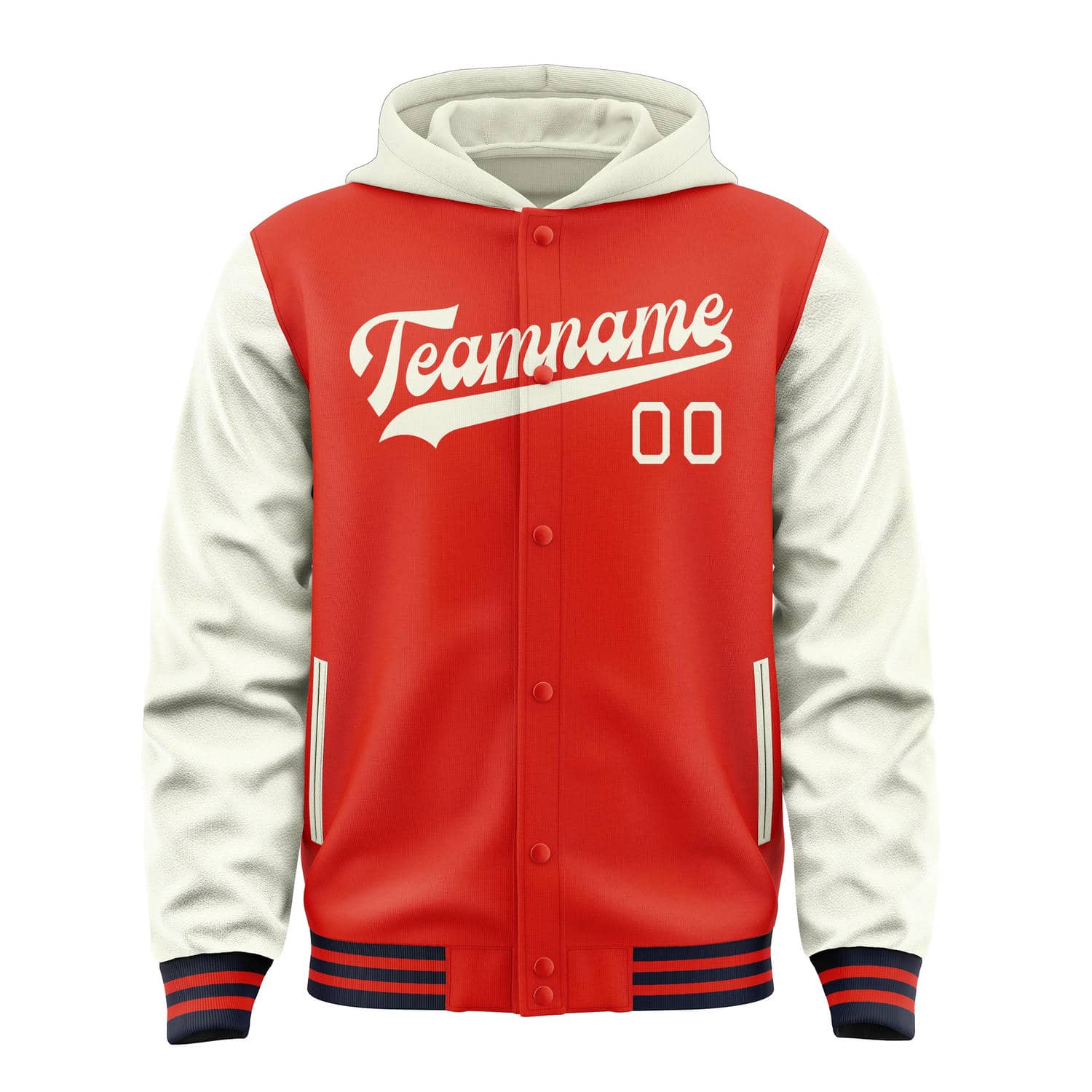 Custom Orange Red Cream Jacket