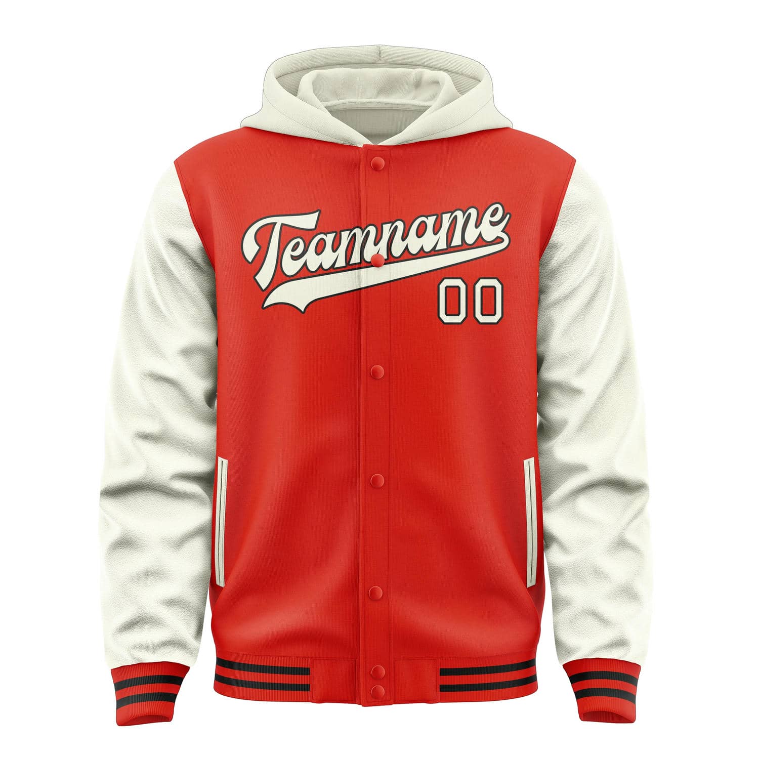 Custom Orange Red Cream Jacket