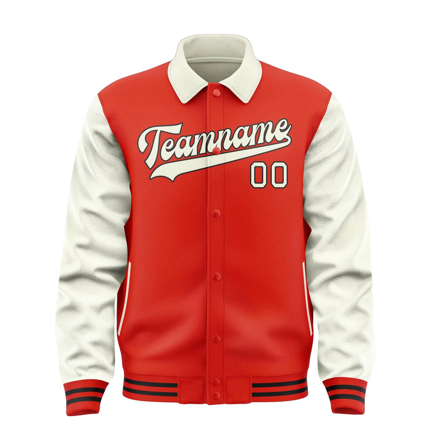 Custom Orange Red Cream Jacket