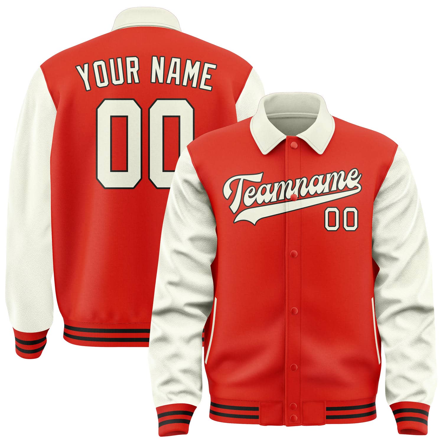 Custom Orange Red Cream Jacket