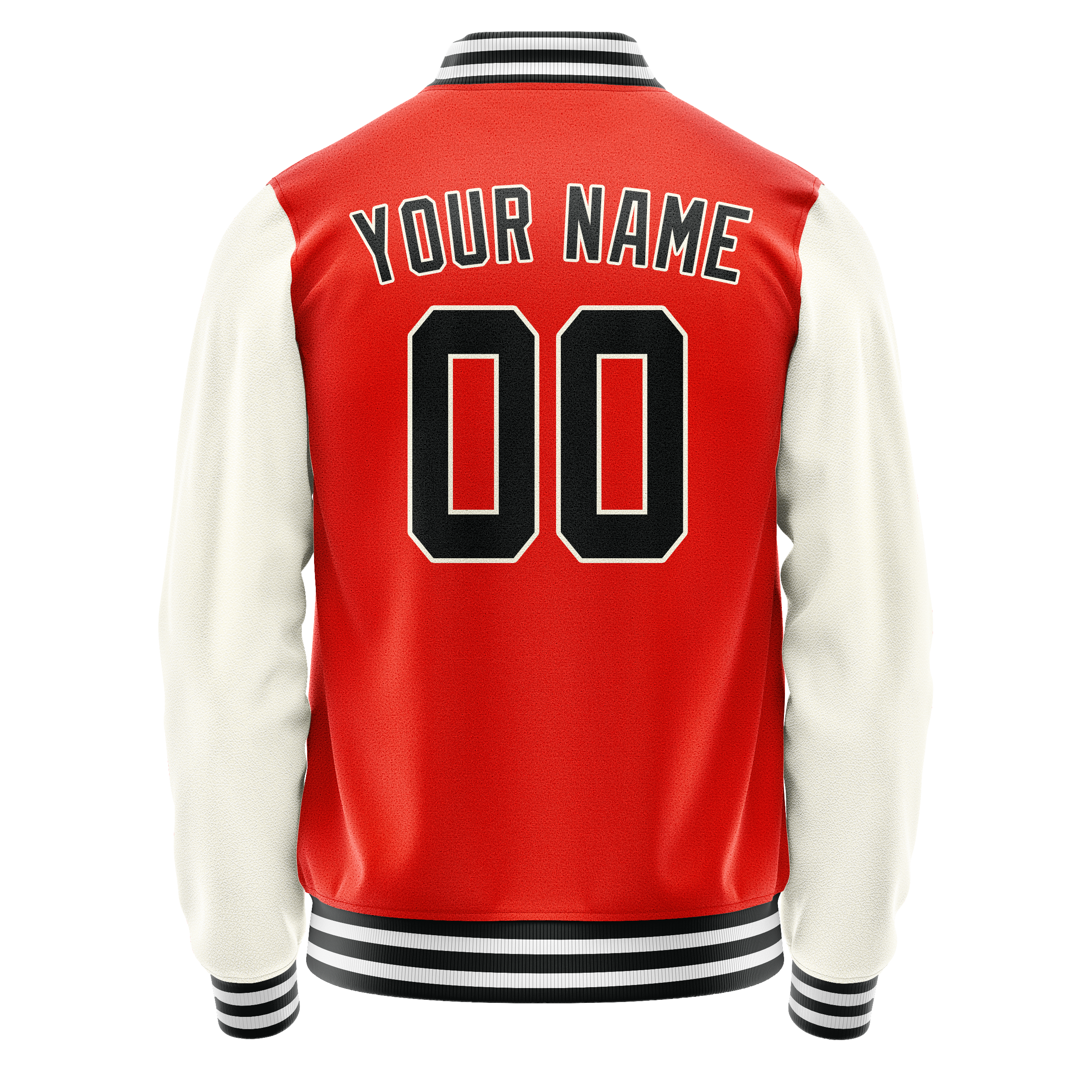 Custom Orange Cream Solid Color Varsity Letterman Jacket JA02240617XE348