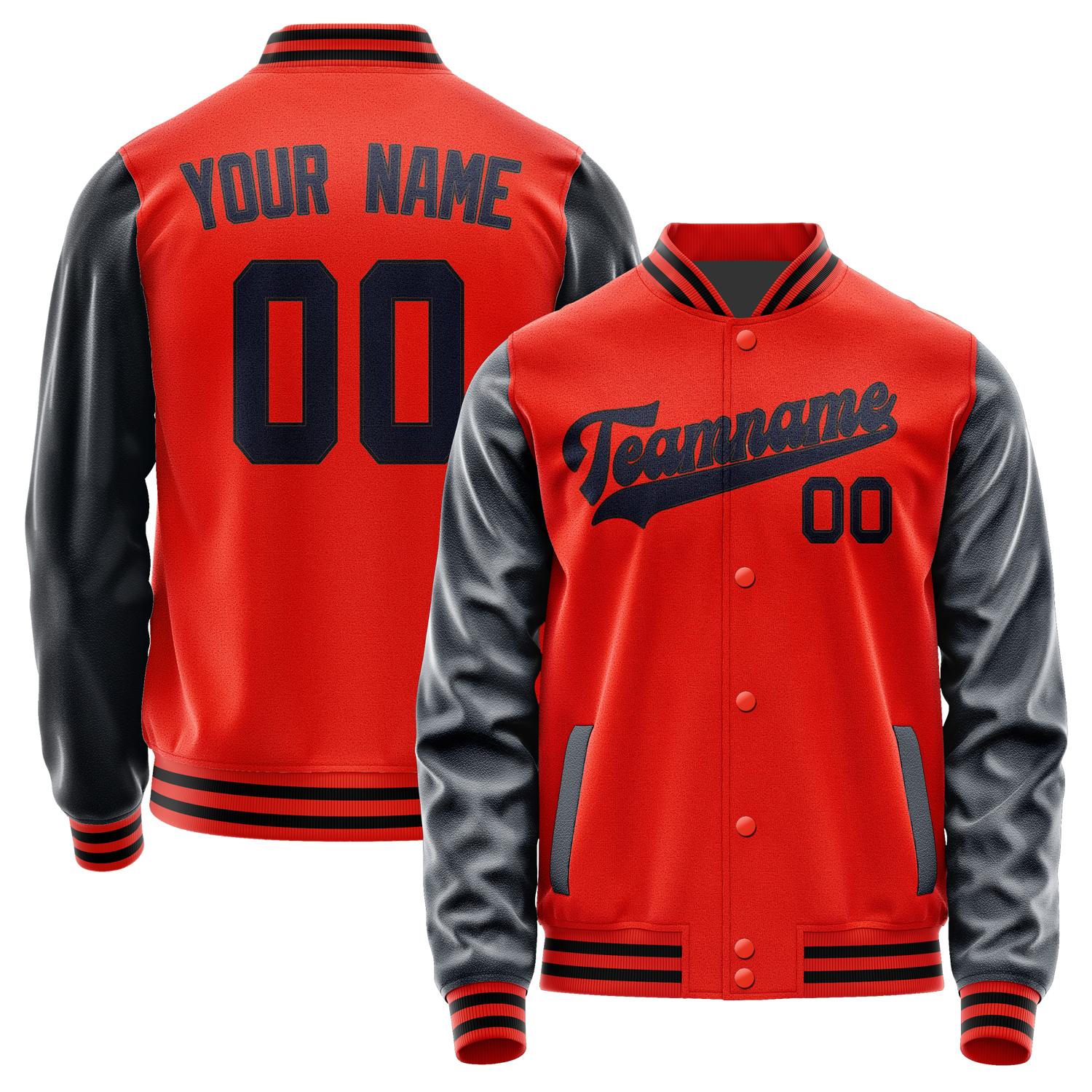 Custom Orange Red Navy Jacket JA1212111217B31711