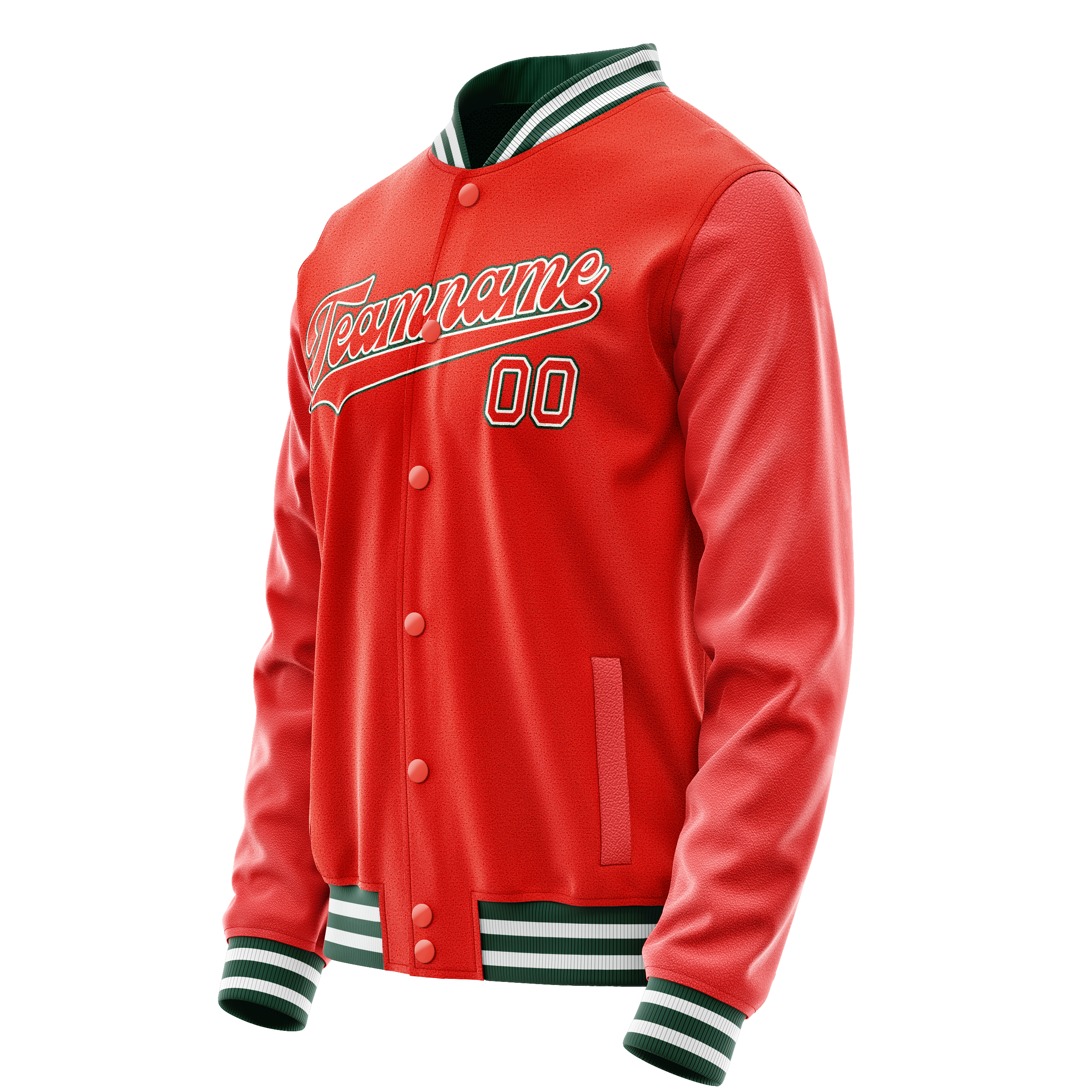 Custom Orange White Solid Color Varsity Letterman Jacket JA02240617XE339