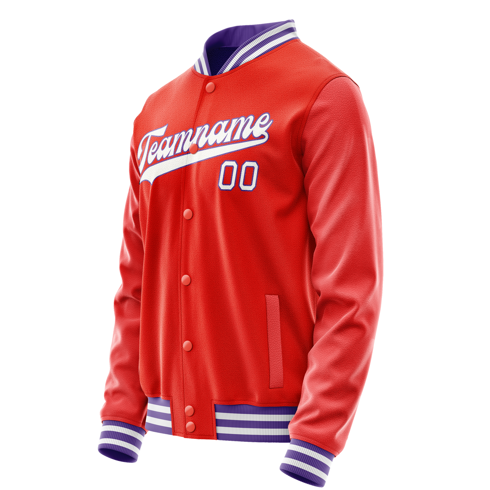 Custom Orange White Solid Color Varsity Letterman Jacket JA02240617XE344