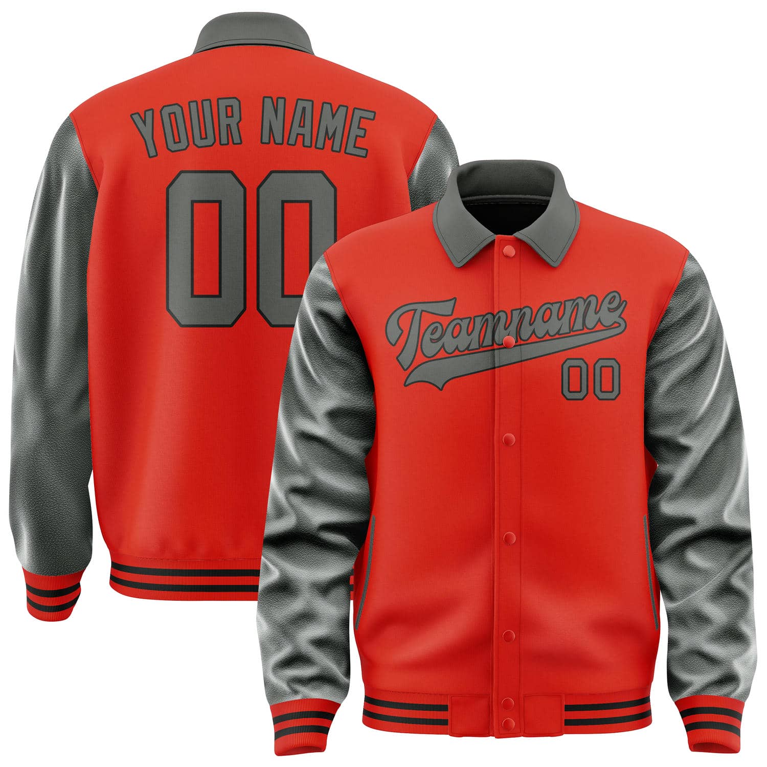 Custom Orange Red Dark Grey Jacket