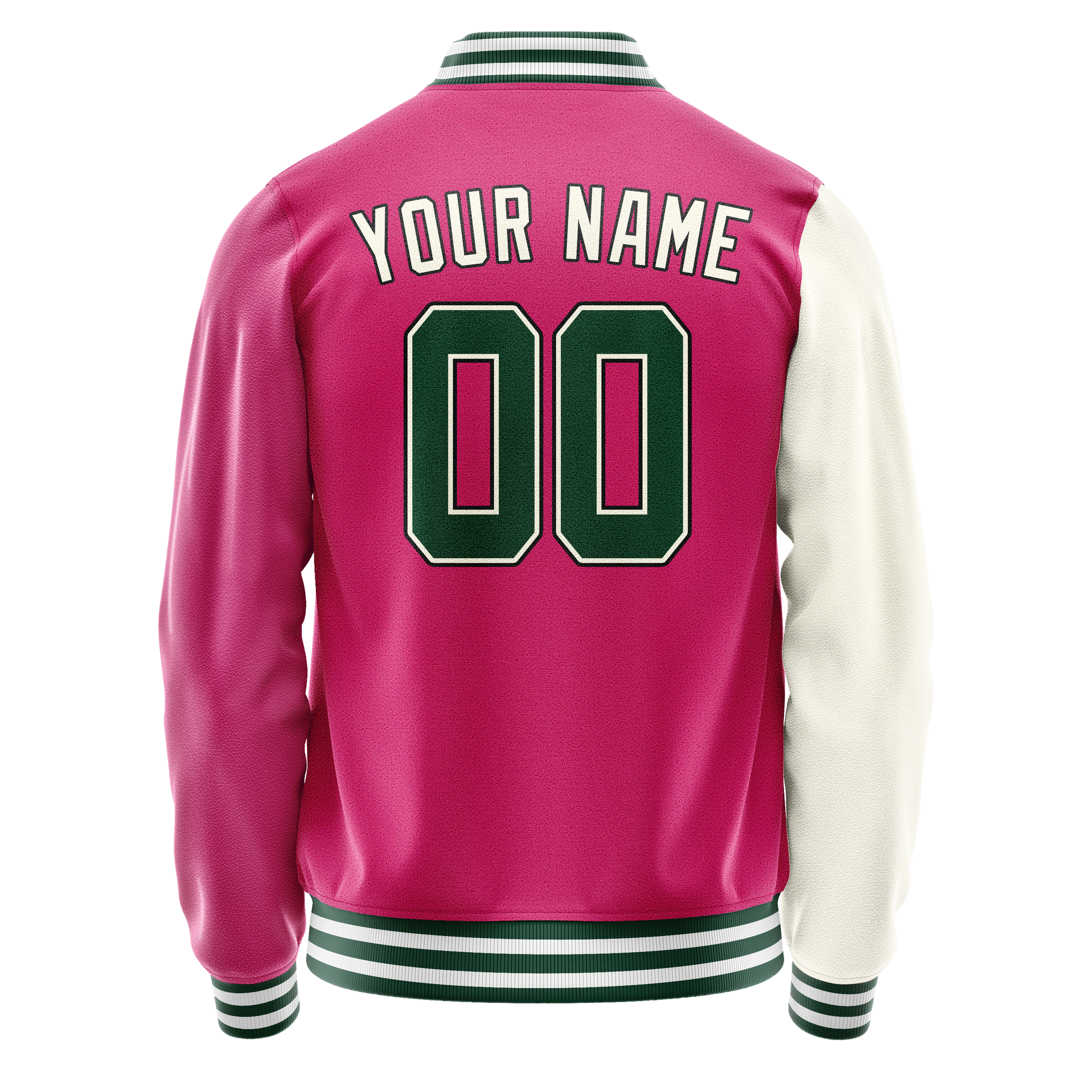 Custom Pink Cream Split Varsity Letterman Jacket JA02240617SH319