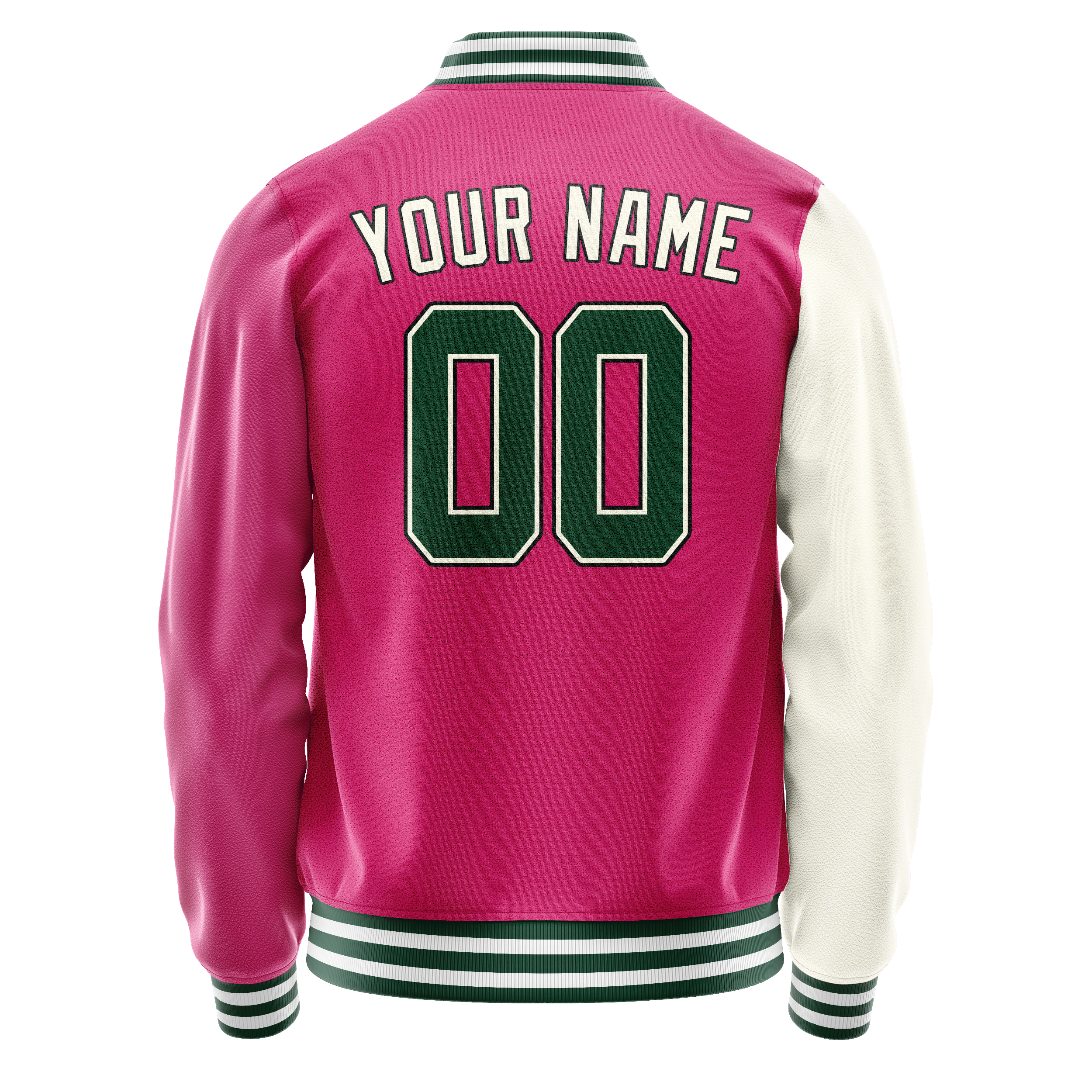 Custom Pink Cream Split Varsity Letterman Jacket JA02240617SH319
