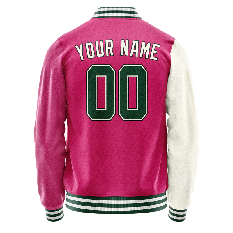 Custom Pink Cream Split Varsity Letterman Jacket JA02240617SH319