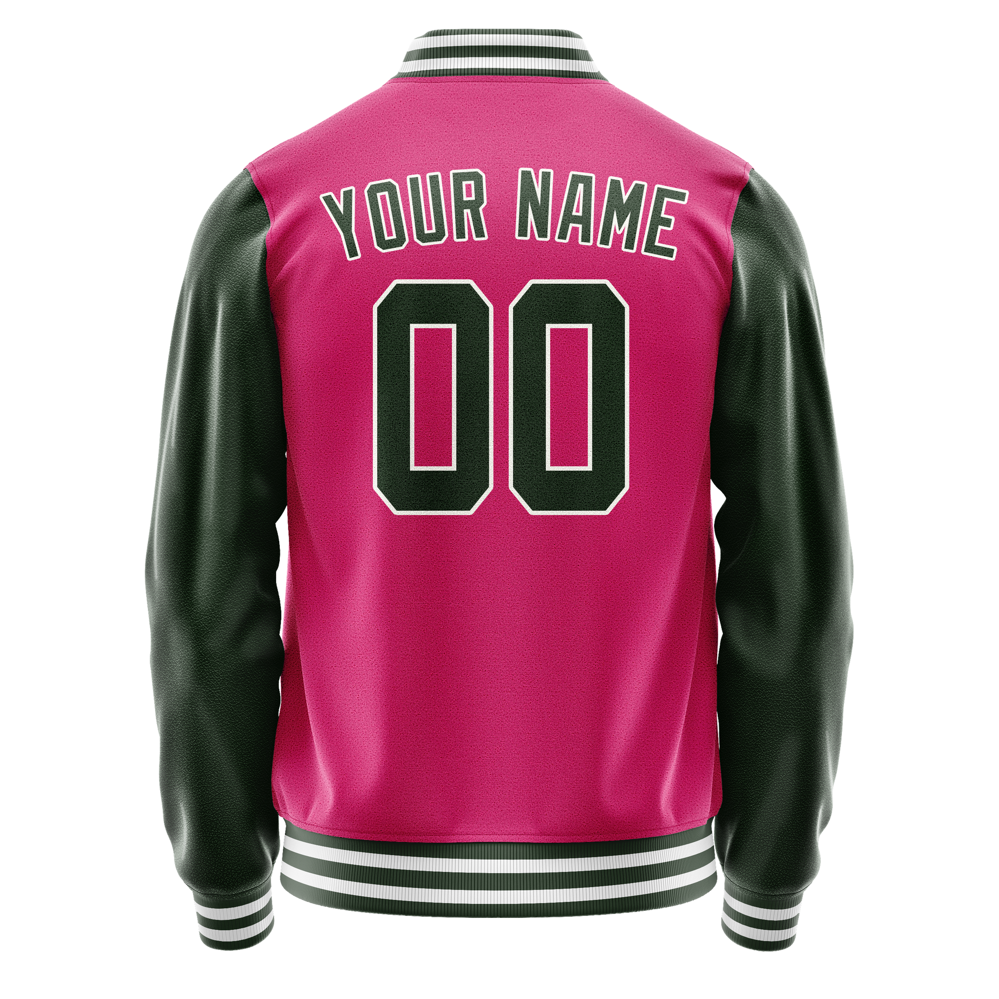 Custom Pink Kelly-Green Solid Color Varsity Letterman Jacket JA02240617SH316