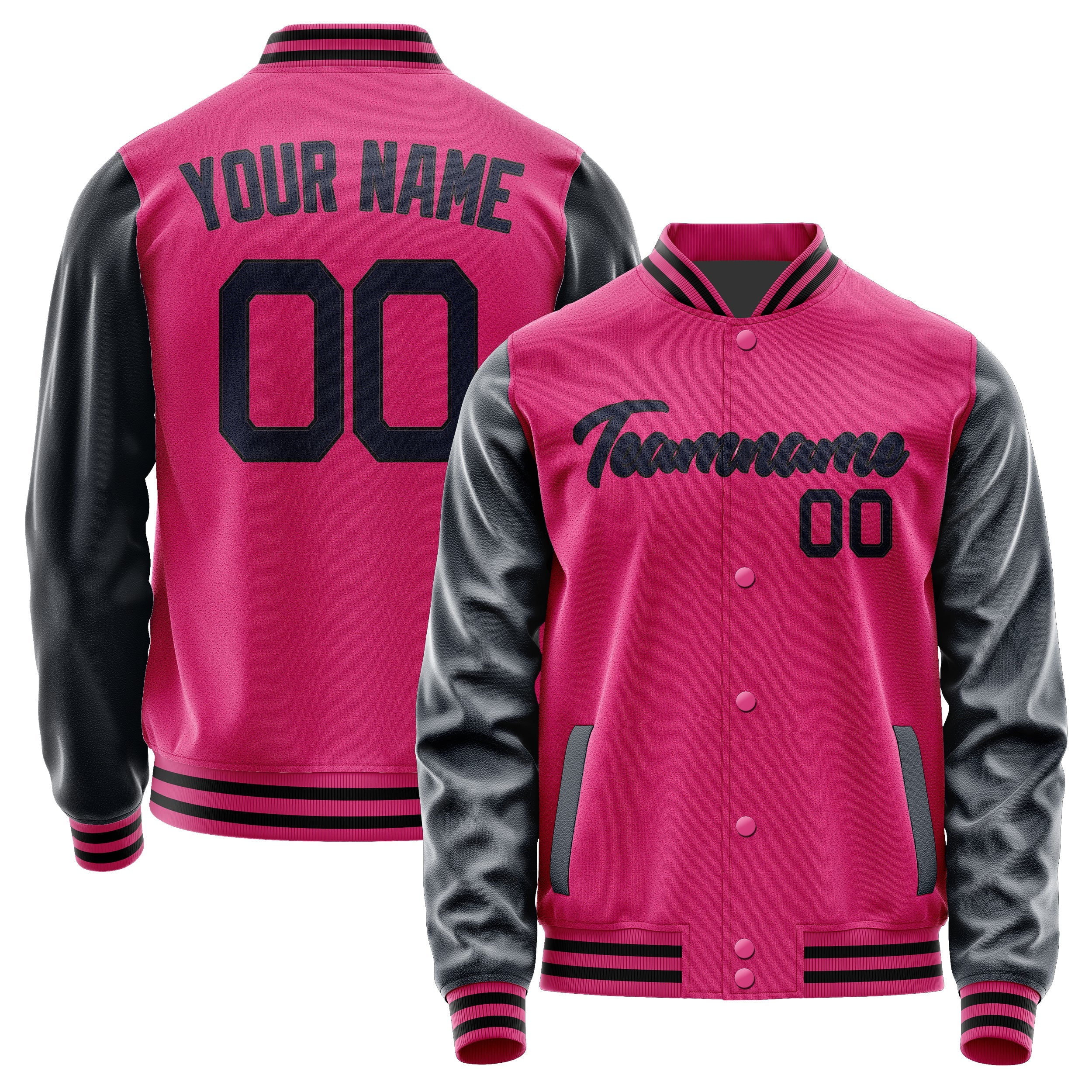 Custom Pink Navy Jacket JA1313111317B21711