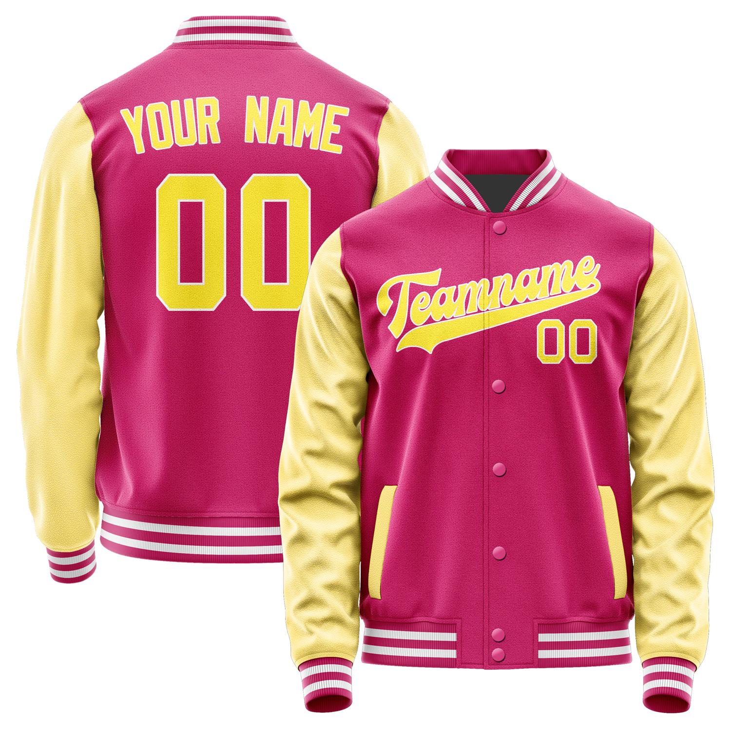 Custom Pink Light Yellow Jacket JA1313261318B31826