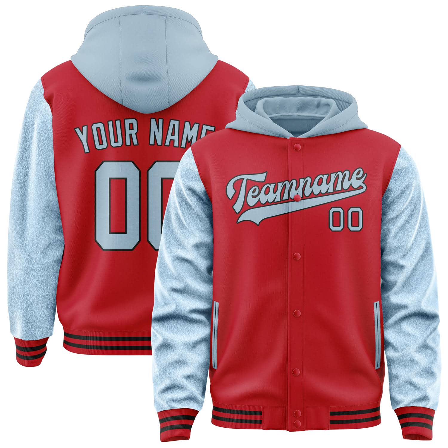 Custom Red Light Blue Jacket