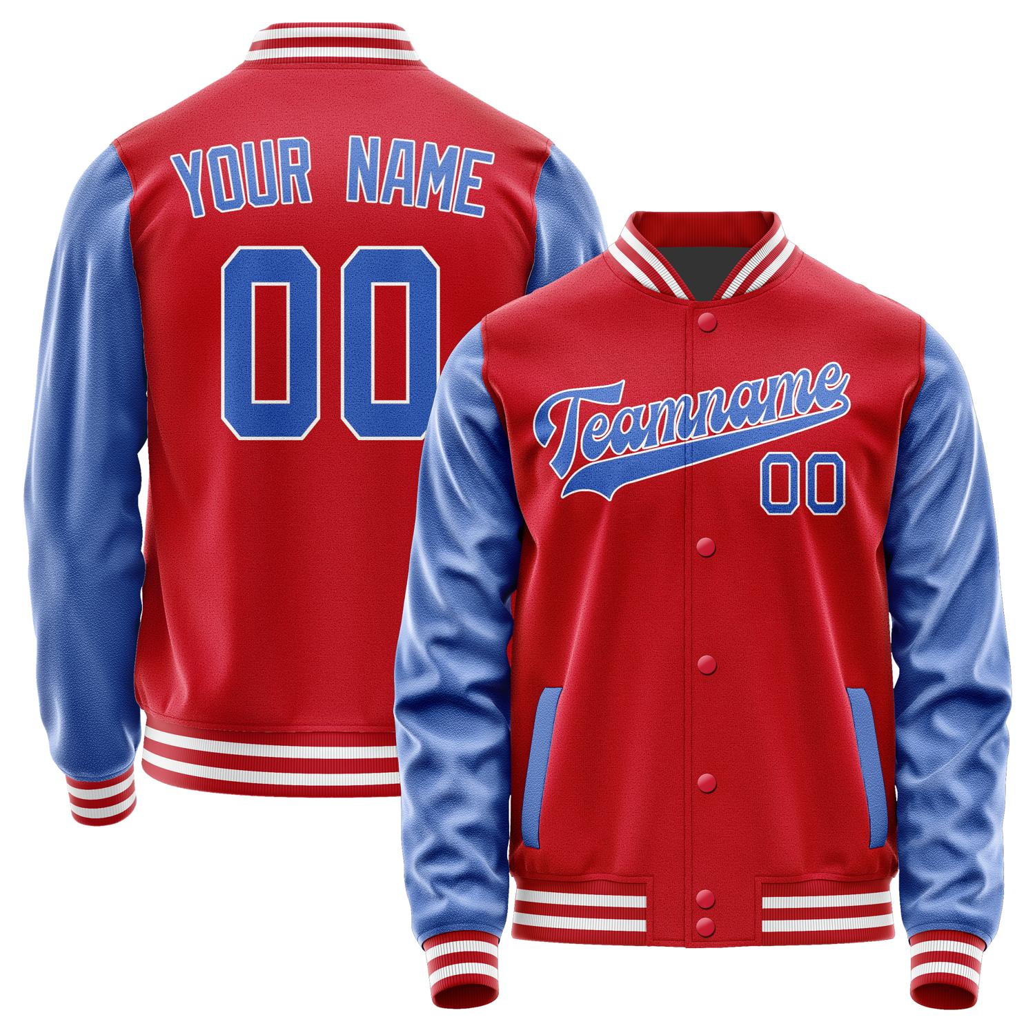 Custom Red Sky Blue Jacket JA1414091418B31809