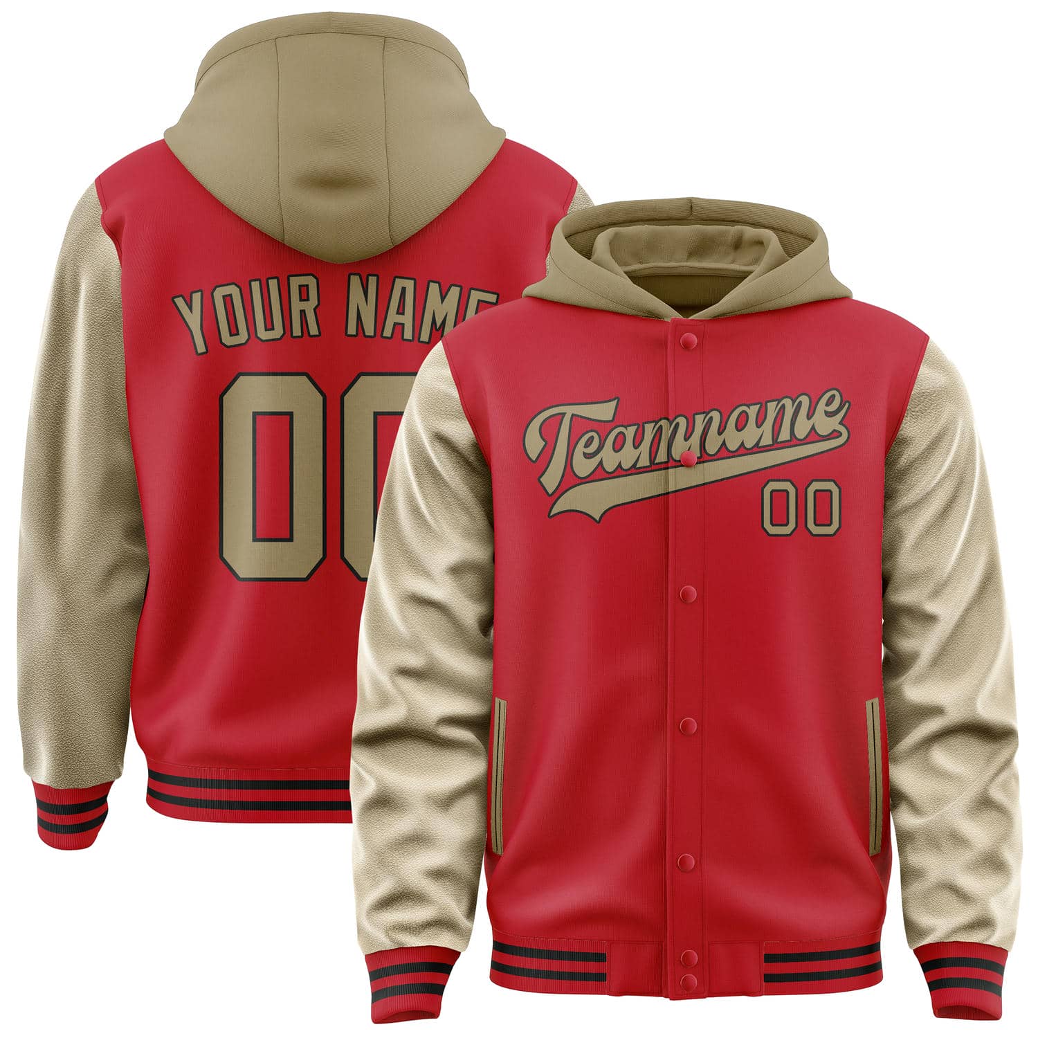 Custom Red Light Khaki Jacket