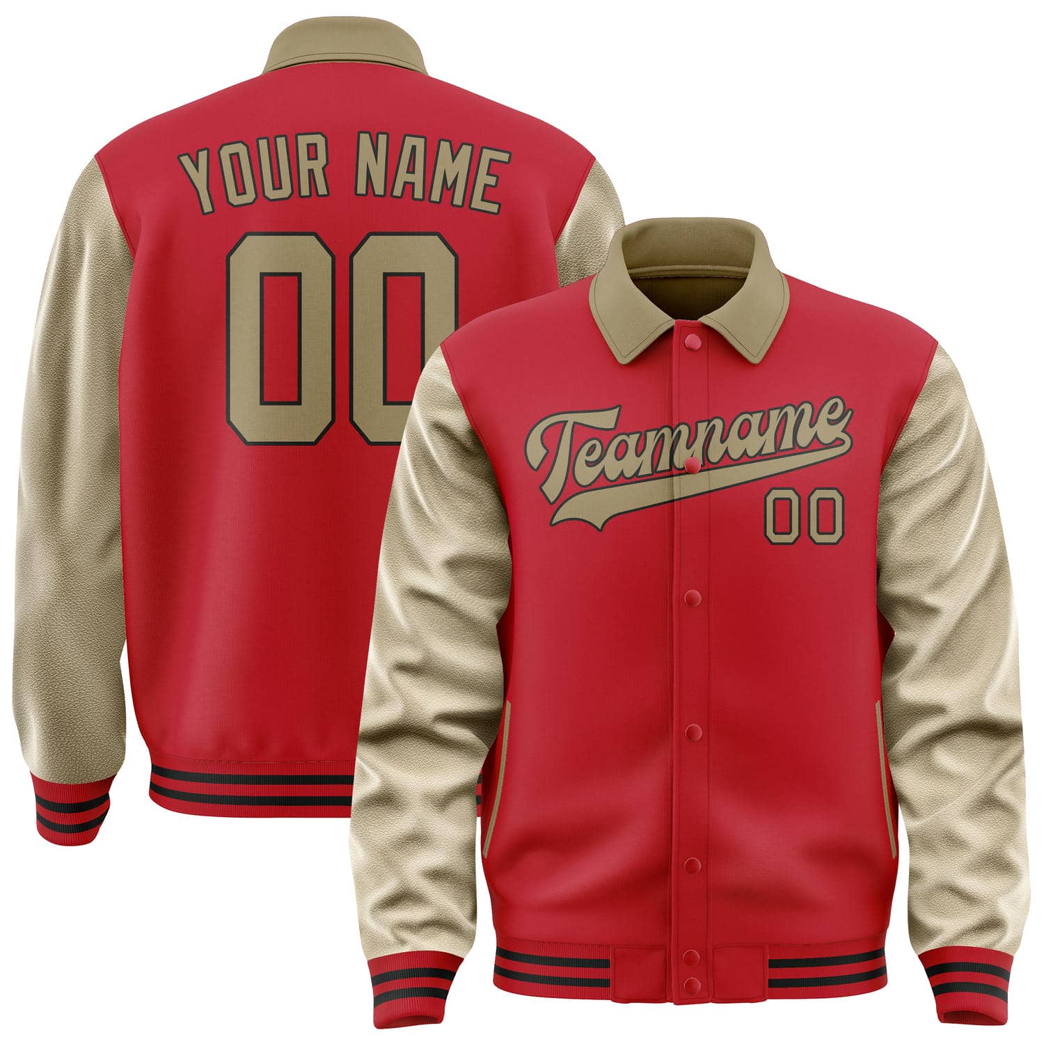 Custom Red Light Khaki Jacket