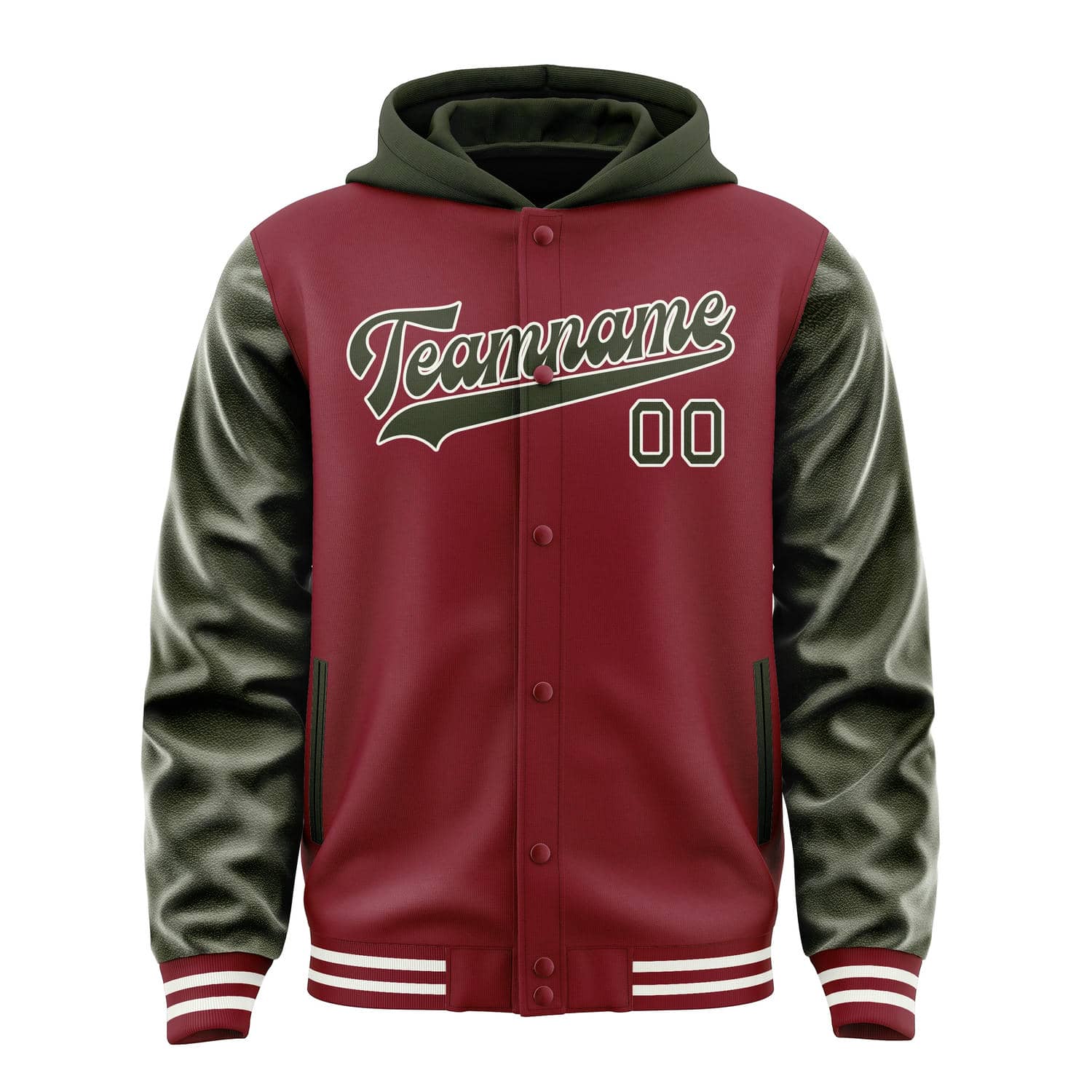 Custom Crimson Red Olive Jacket
