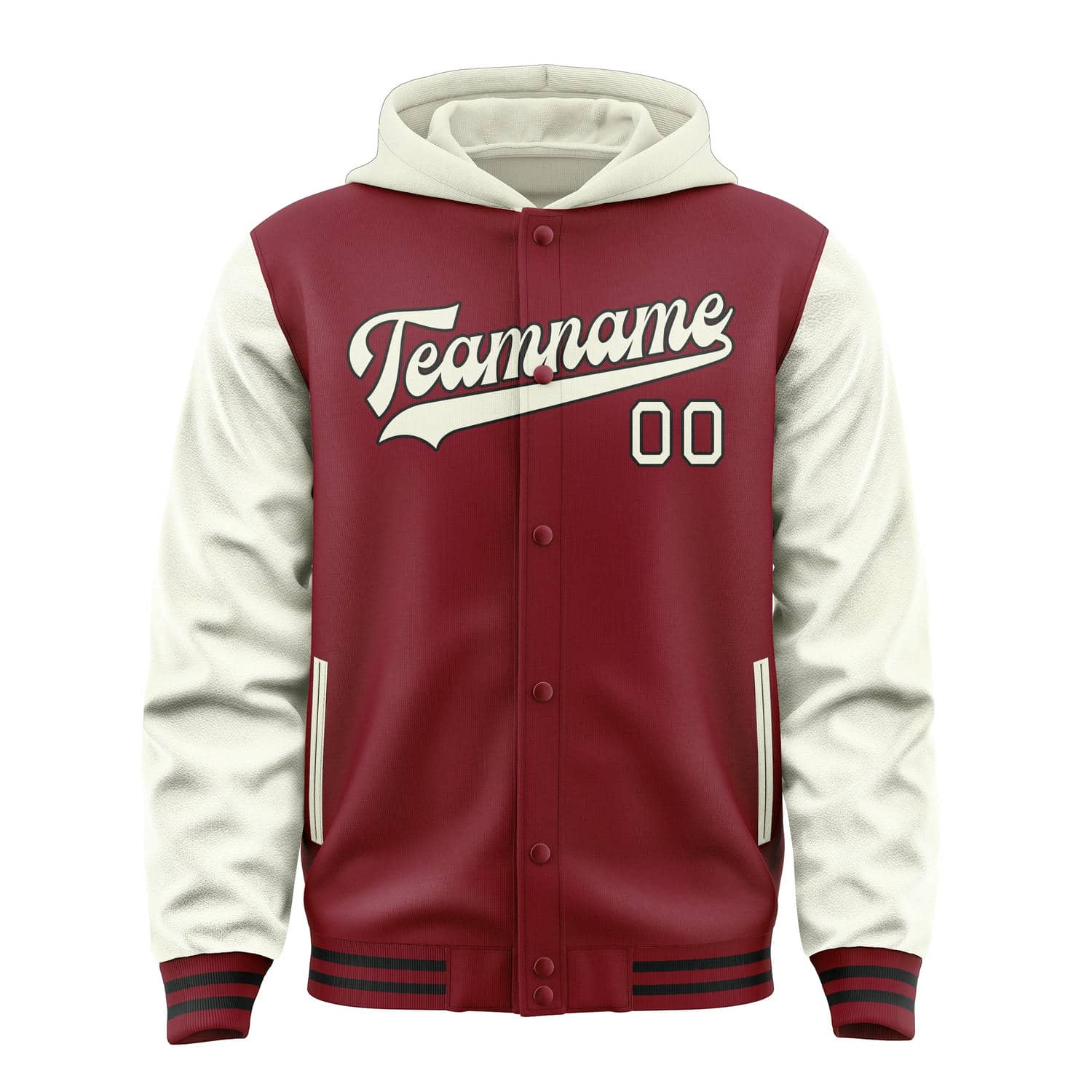 Custom Crimson Red Cream Jacket