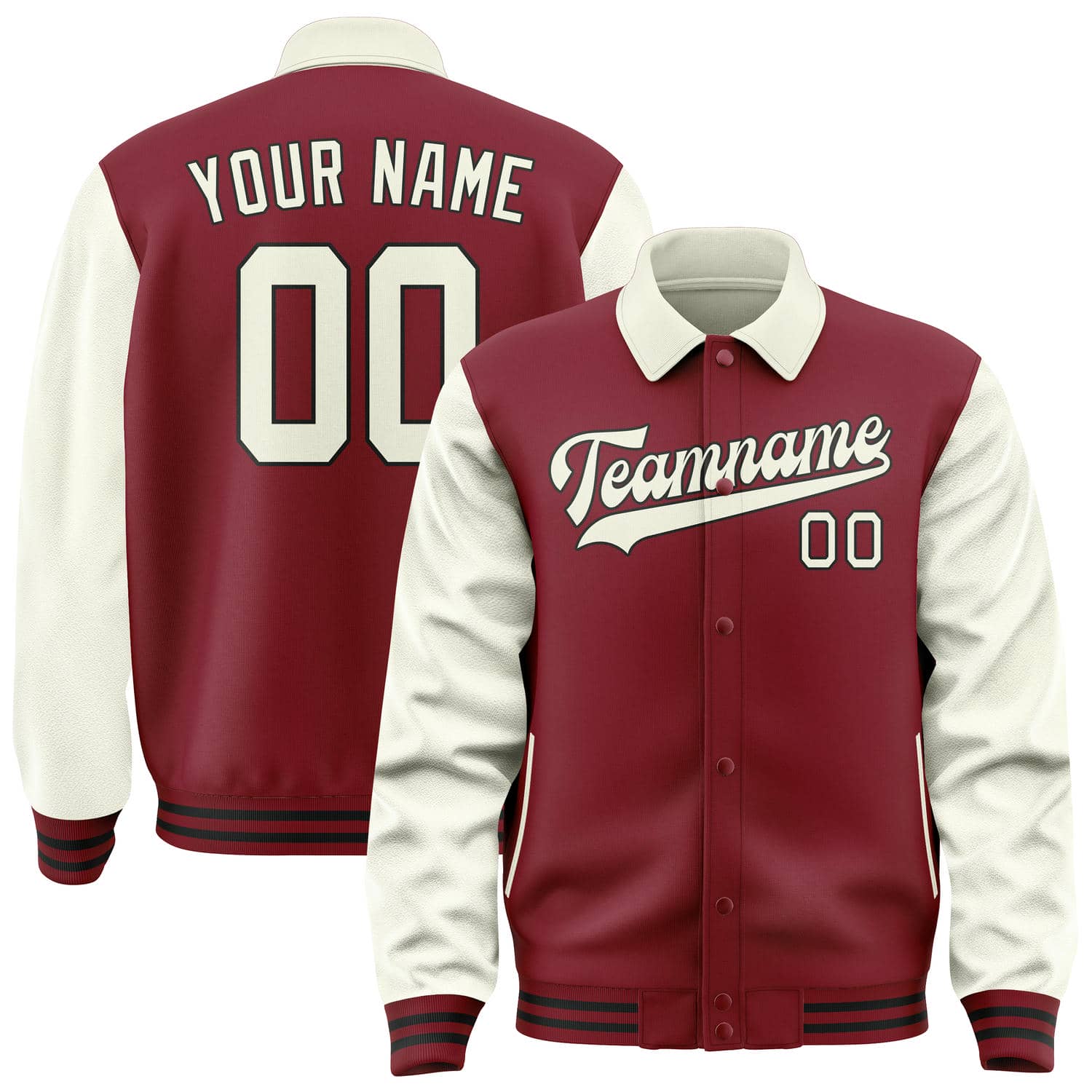 Custom Crimson Red Cream Jacket