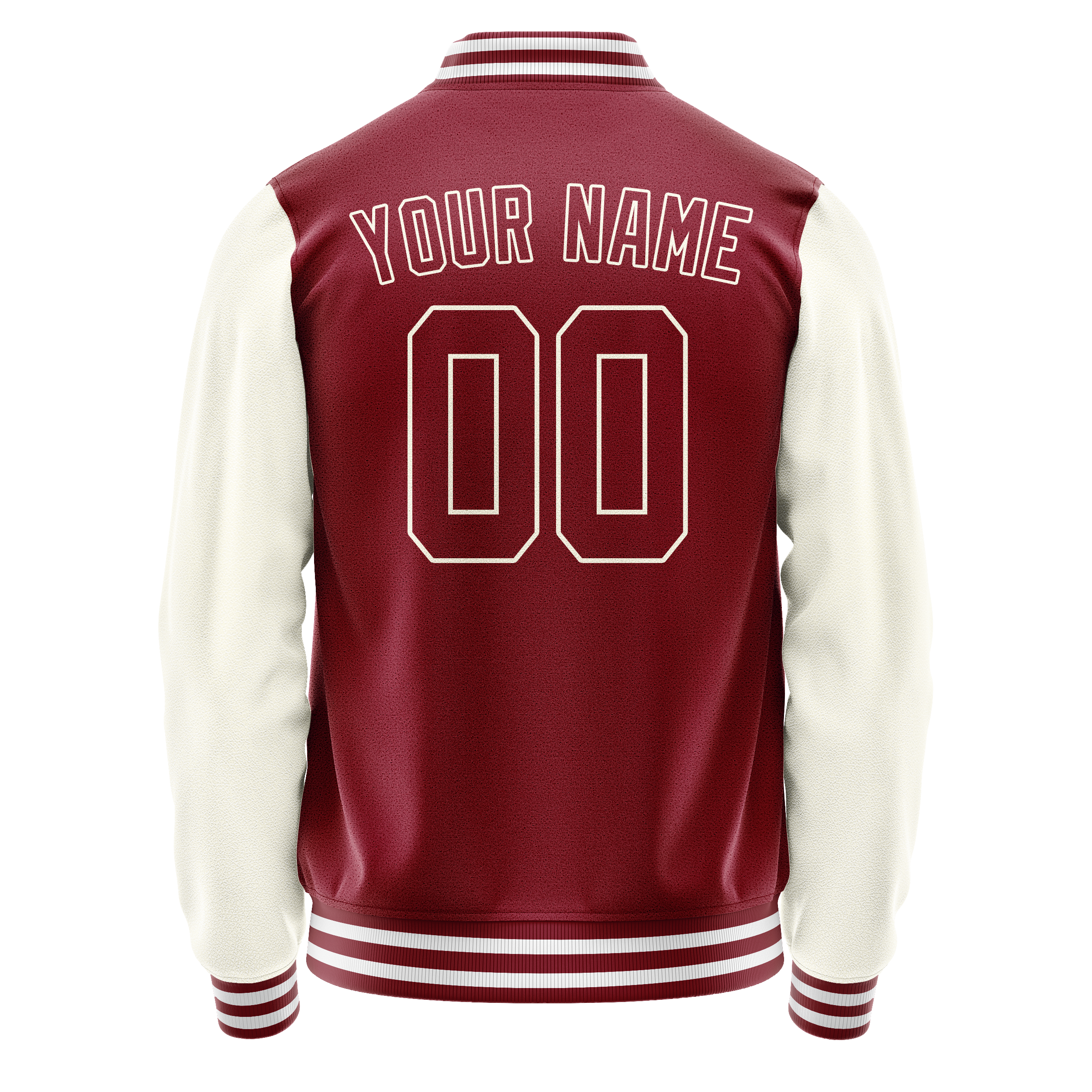 Custom Crimson Cream Solid Color Varsity Letterman Jacket JA02240617KZ535