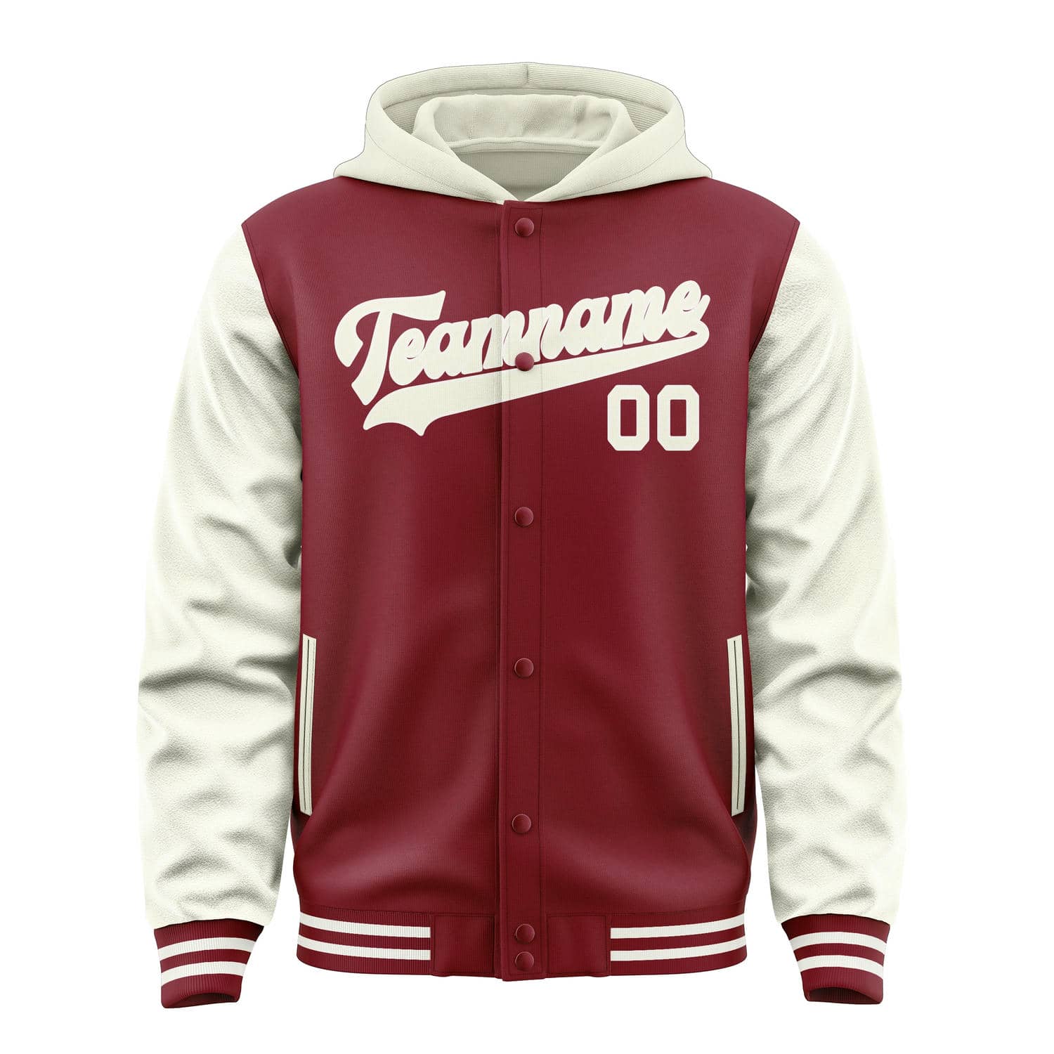 Custom Crimson Red Cream Jacket