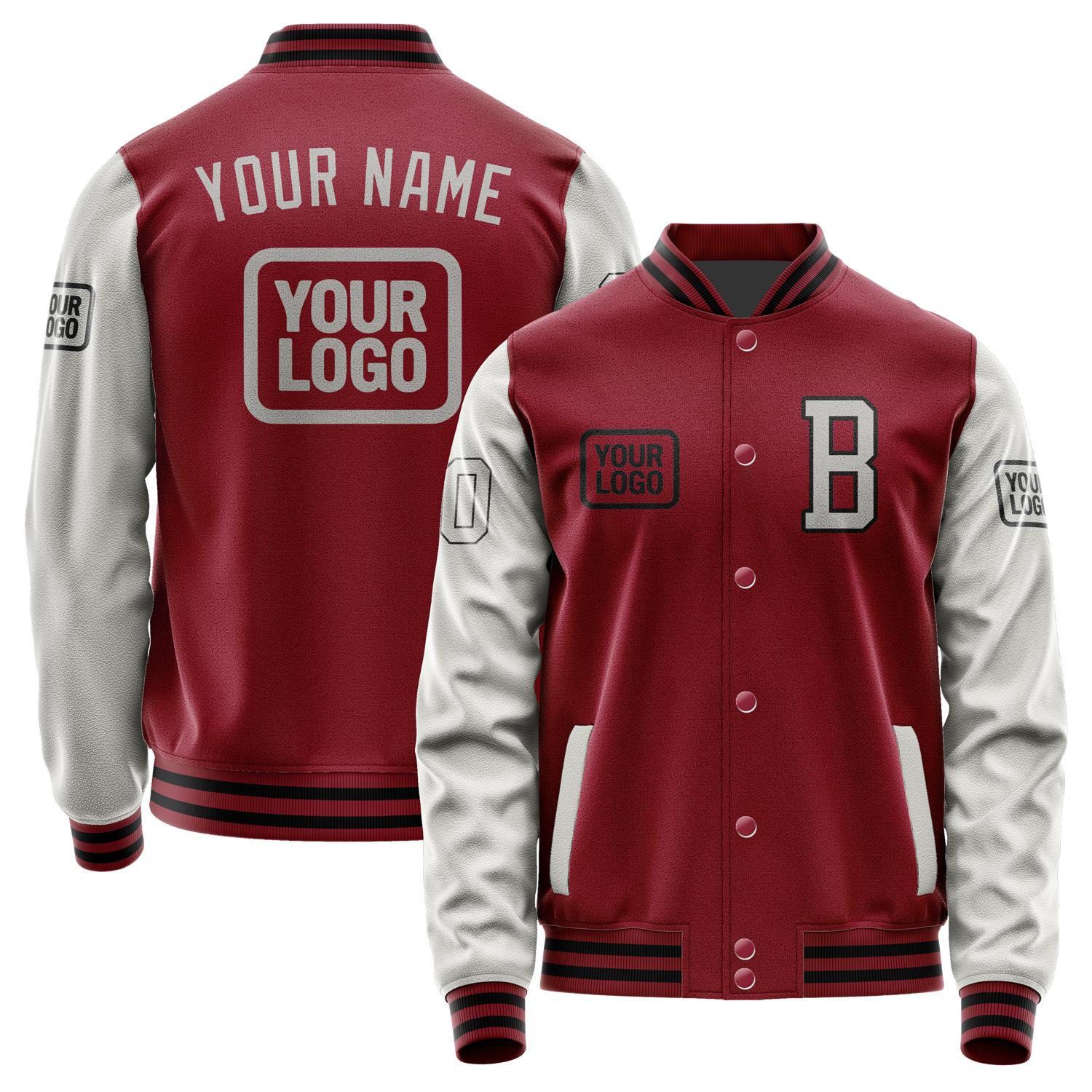 Custom Crimson Red Gray Jacket JA151504151717040417