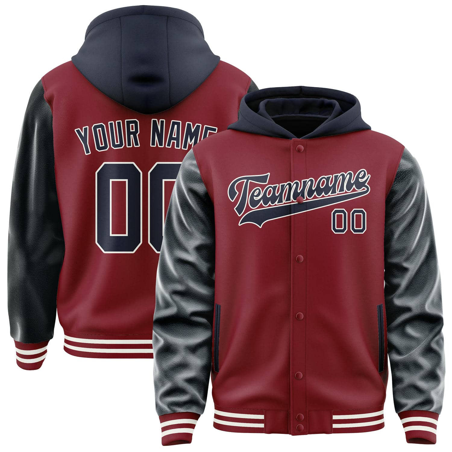 Custom Crimson Red Navy Jacket